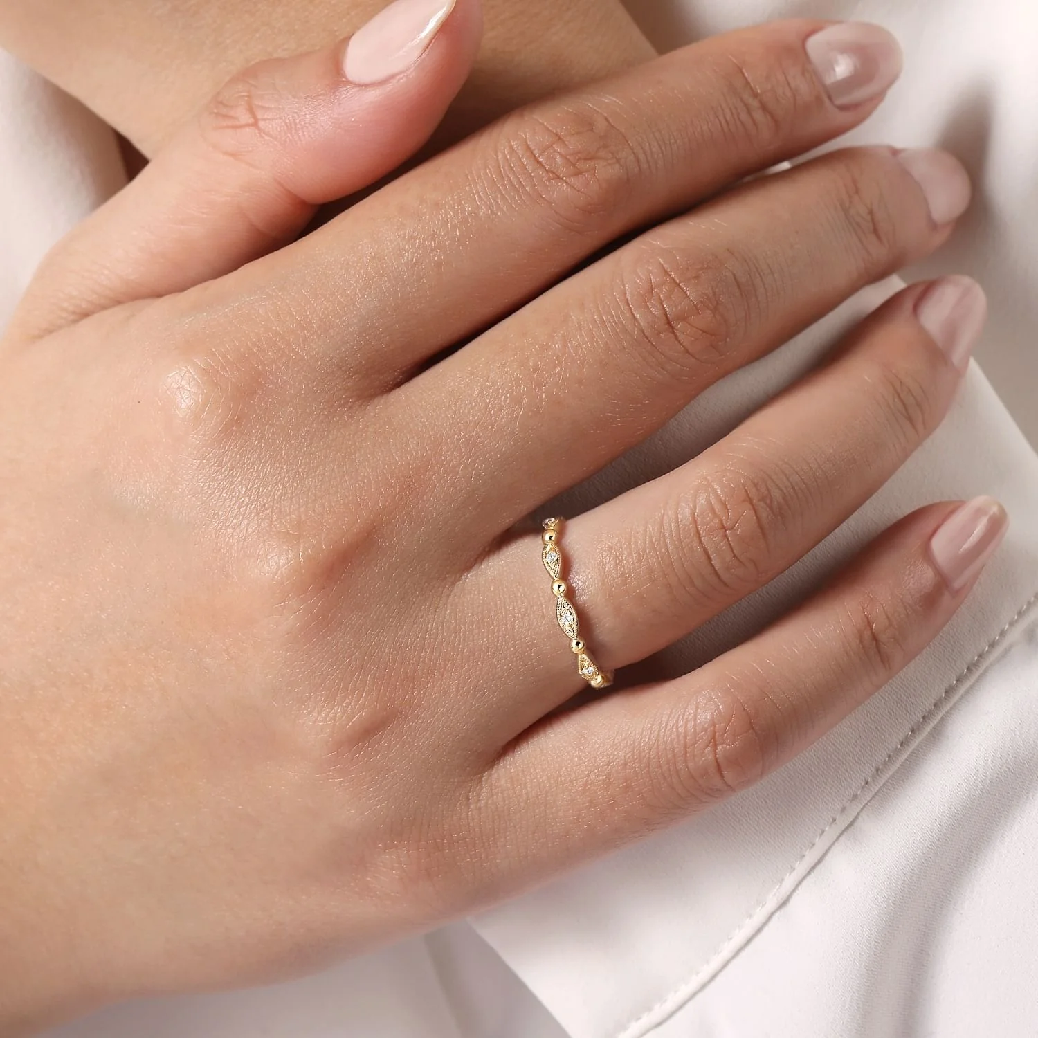 Gabriel & Co. Yellow Gold Stackable Band - Image 5