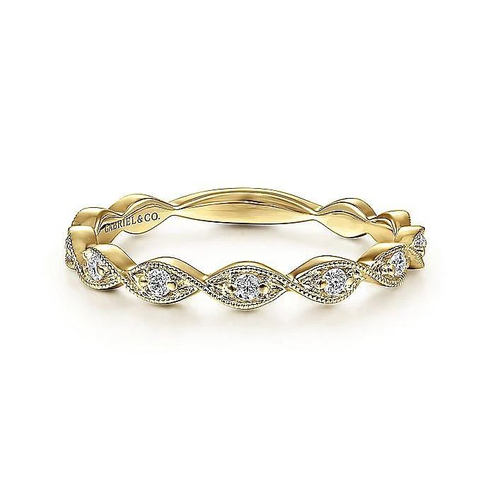 Gabriel & Co. Yellow Gold Stackable Diamond Ring