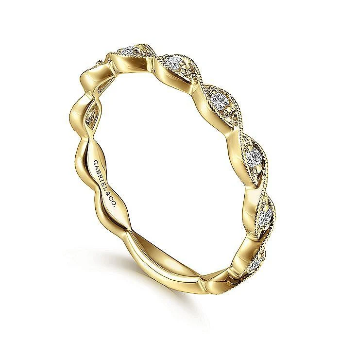 Gabriel & Co. Yellow Gold Stackable Diamond Ring - Image 3