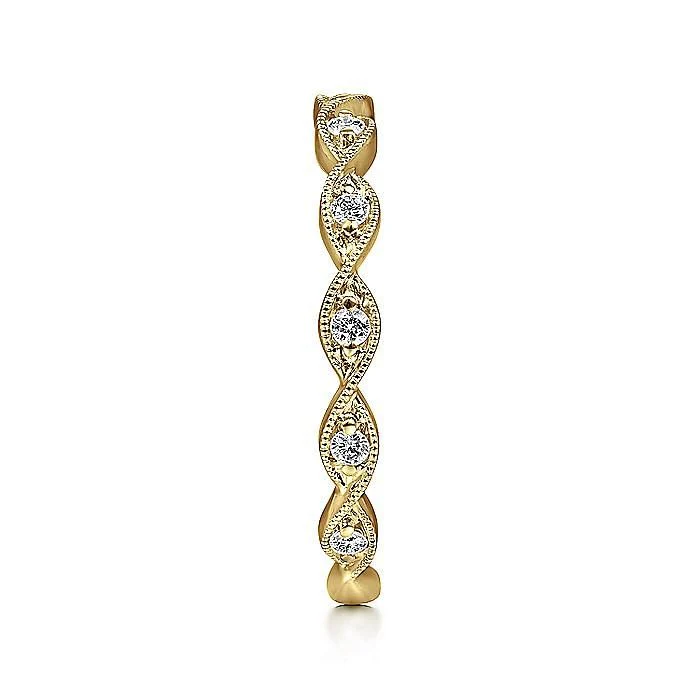 Gabriel & Co. Yellow Gold Stackable Diamond Ring - Image 4