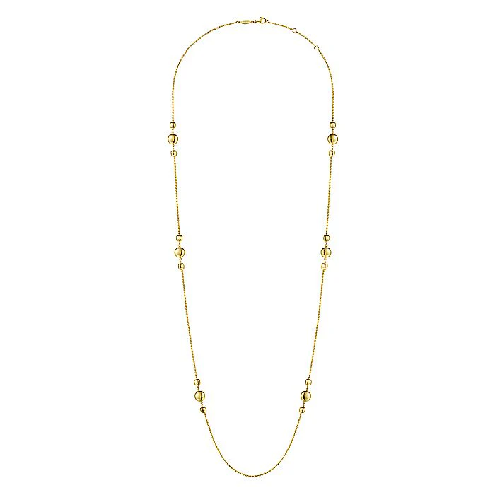 Gabriel & Co Yellow Gold Station Necklace - Image 2