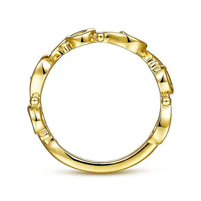 Gabriel & Co Yellow Gold Swirling Stackable Ring - Image 3