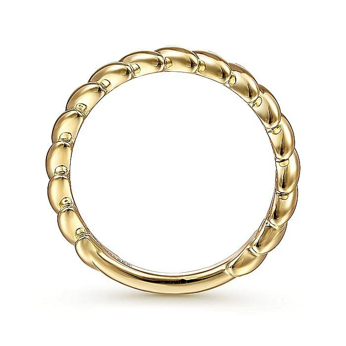 Gabriel & Co. Yellow Gold Tilted Leaf Ring - Image 2