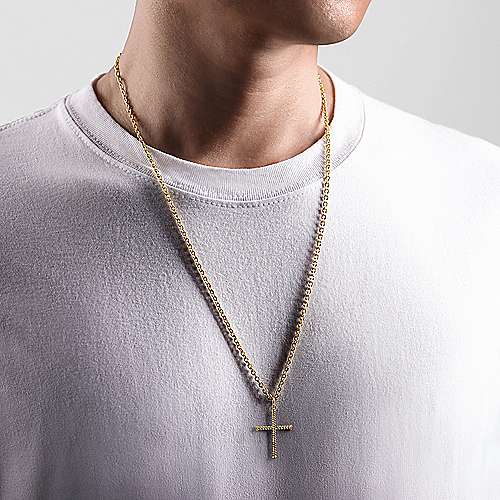 Gents Gabriel & Co. Twisted Cross Pendant - Image 2