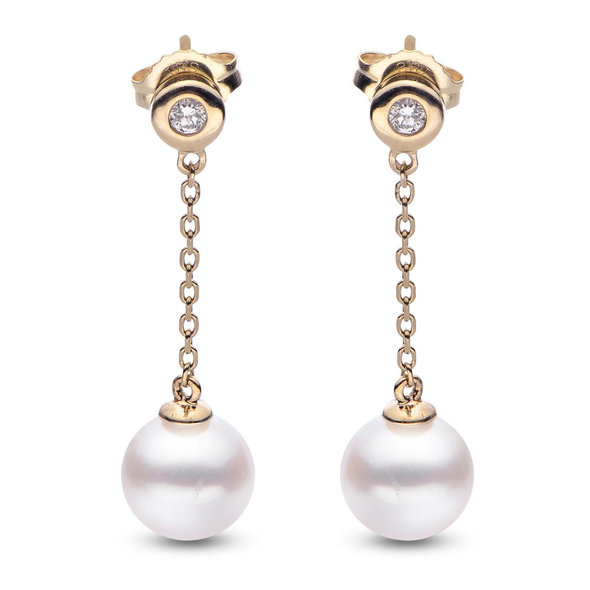 Imperial Yellow Gold Pearl & Diamond Drop Earrings