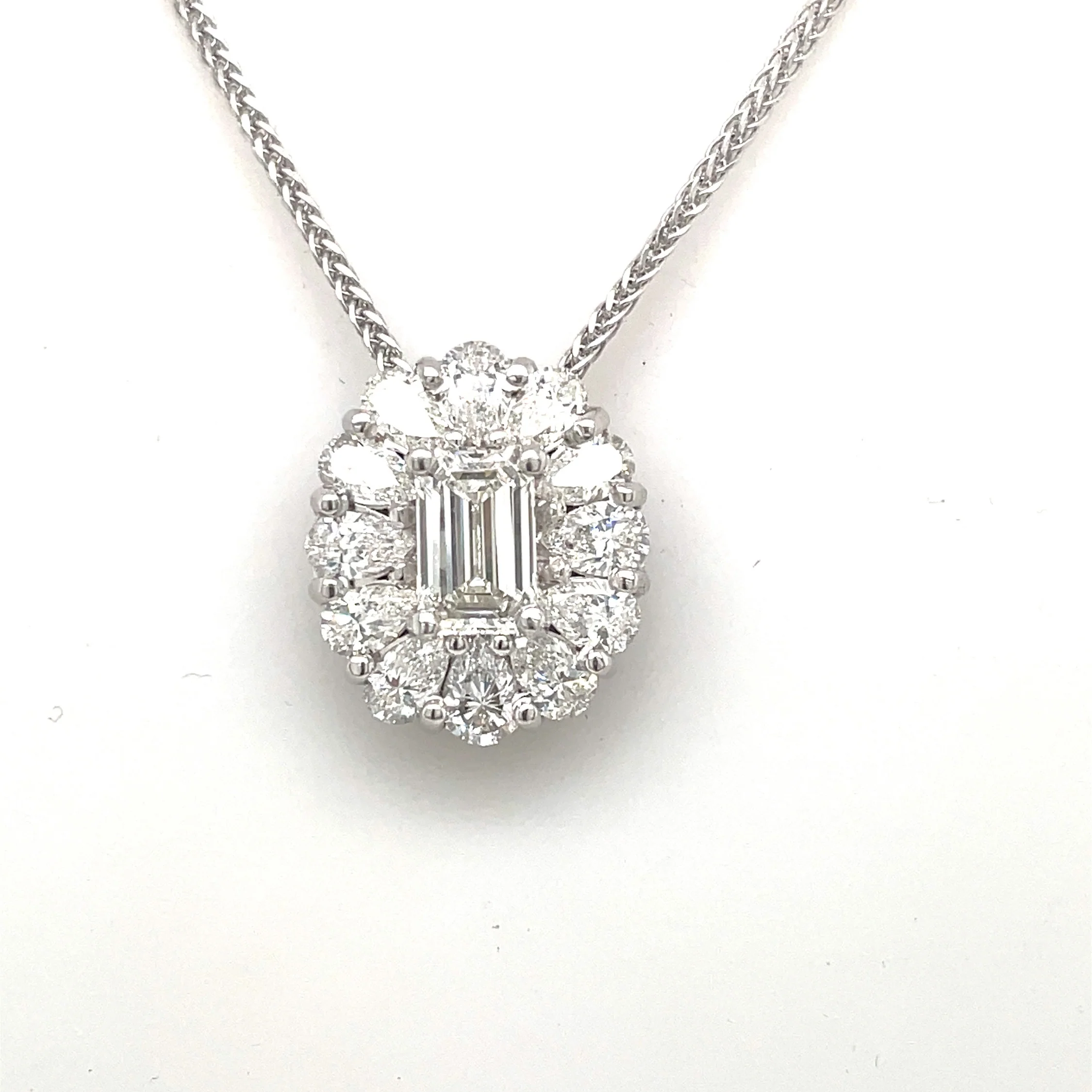 JB Star Platinum Diamond Pendant