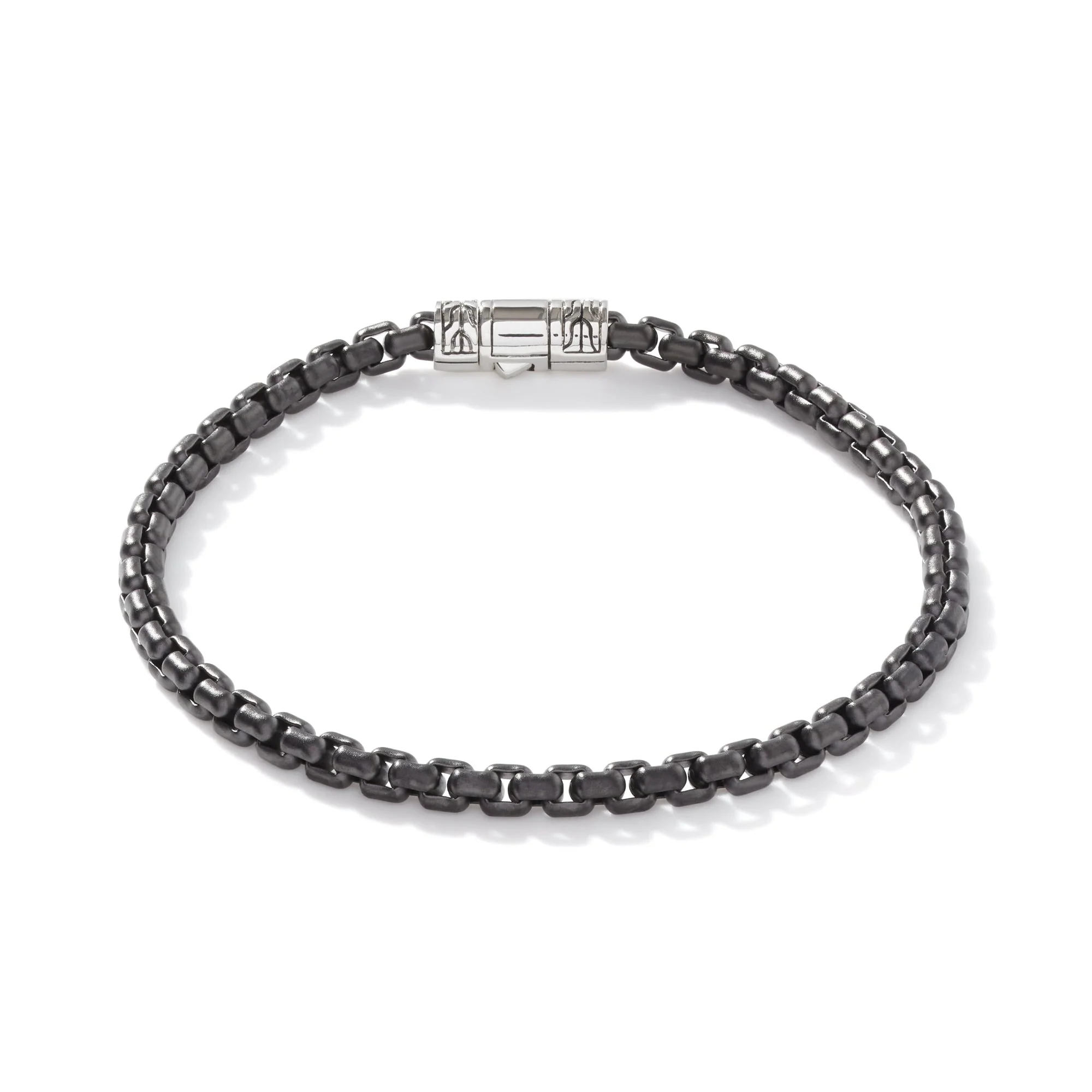 John Hardy Dark Silver Box Chain Bracelet - Image 2
