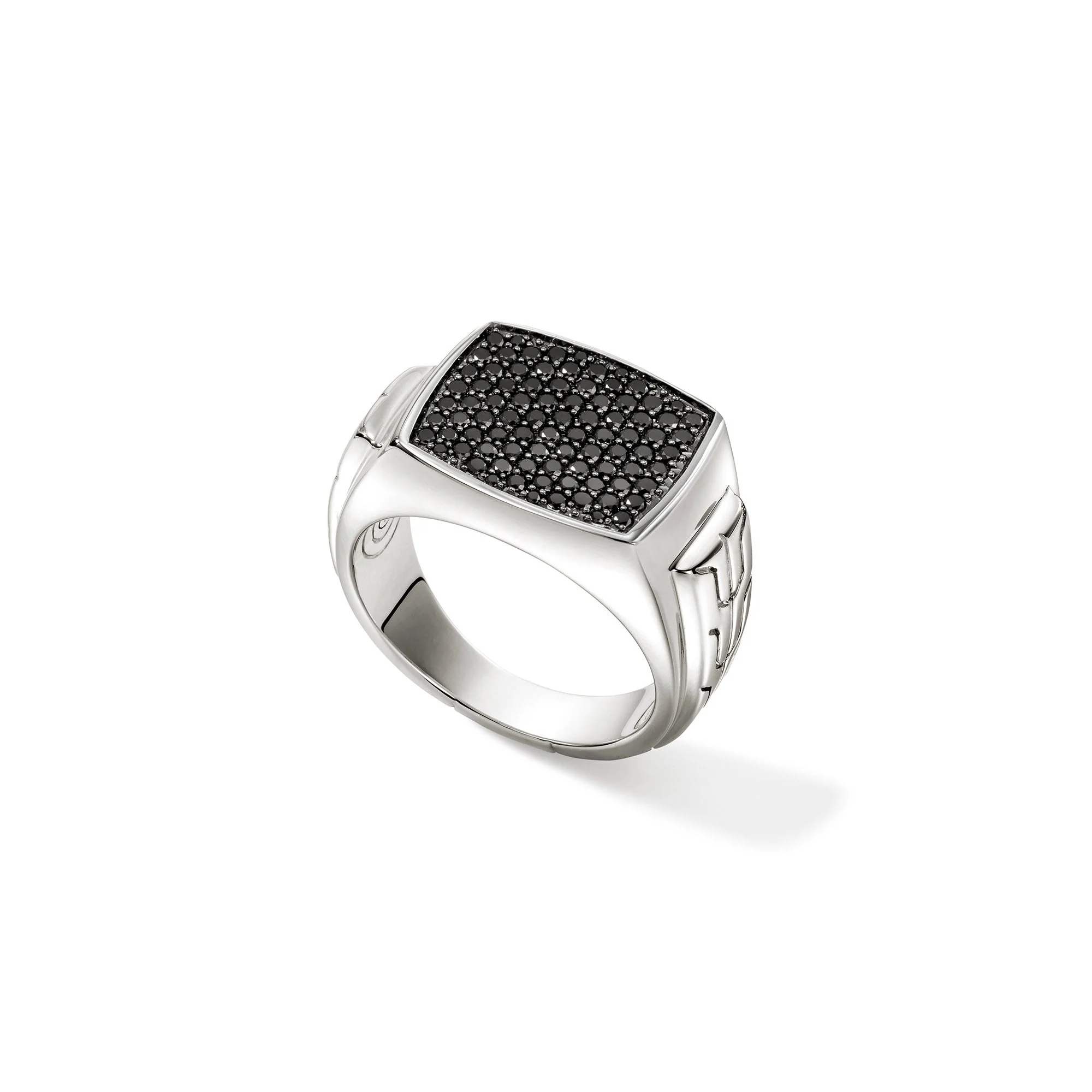 John Hardy Sterling Silver Black Sapphire Signet Ring - Image 3