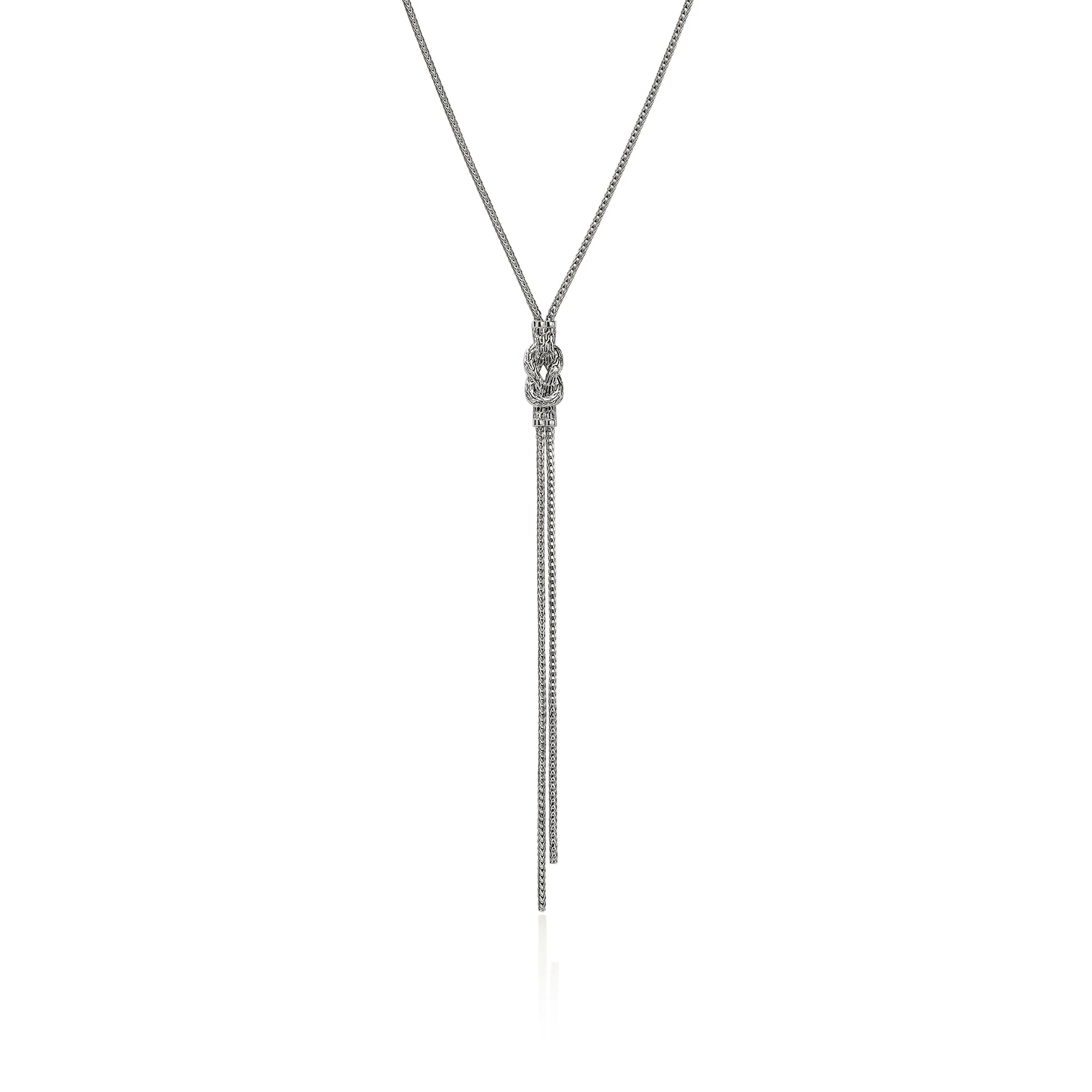 John Hardy Sterling Silver Diamond Love Knot Y Necklace - Image 3