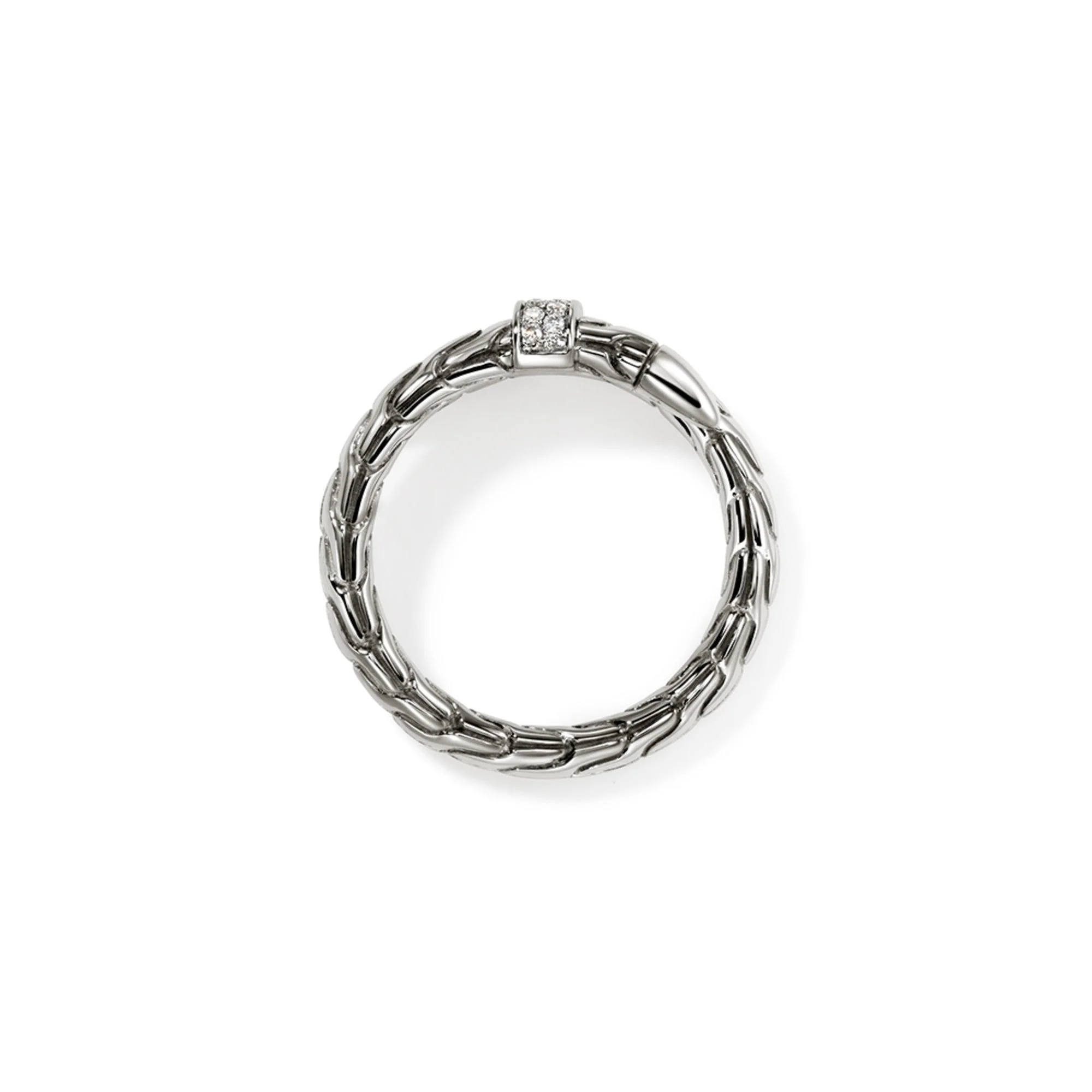 John Hardy Sterling Silver Diamond Spear Ring - Image 4