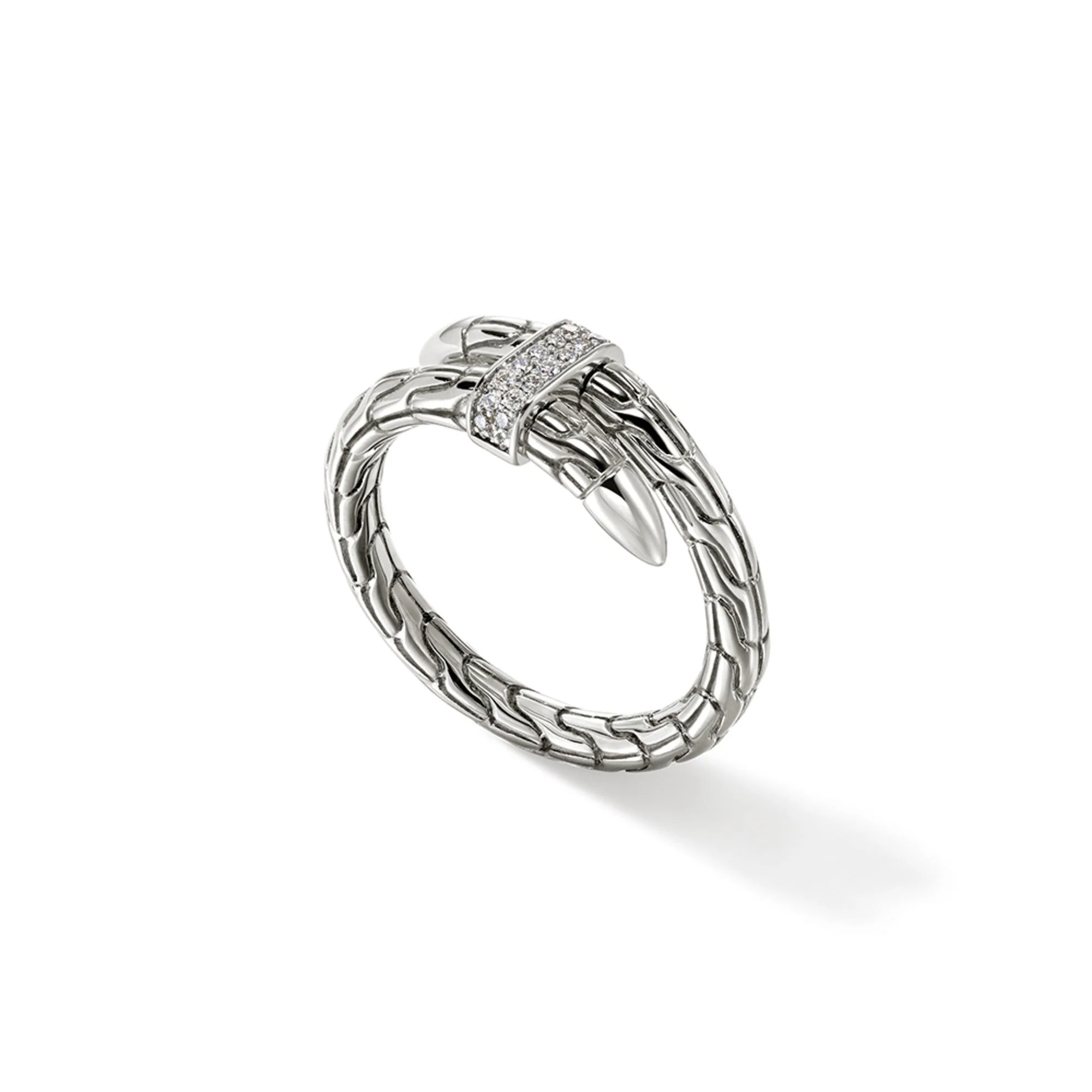 John Hardy Sterling Silver Diamond Spear Ring - Image 3