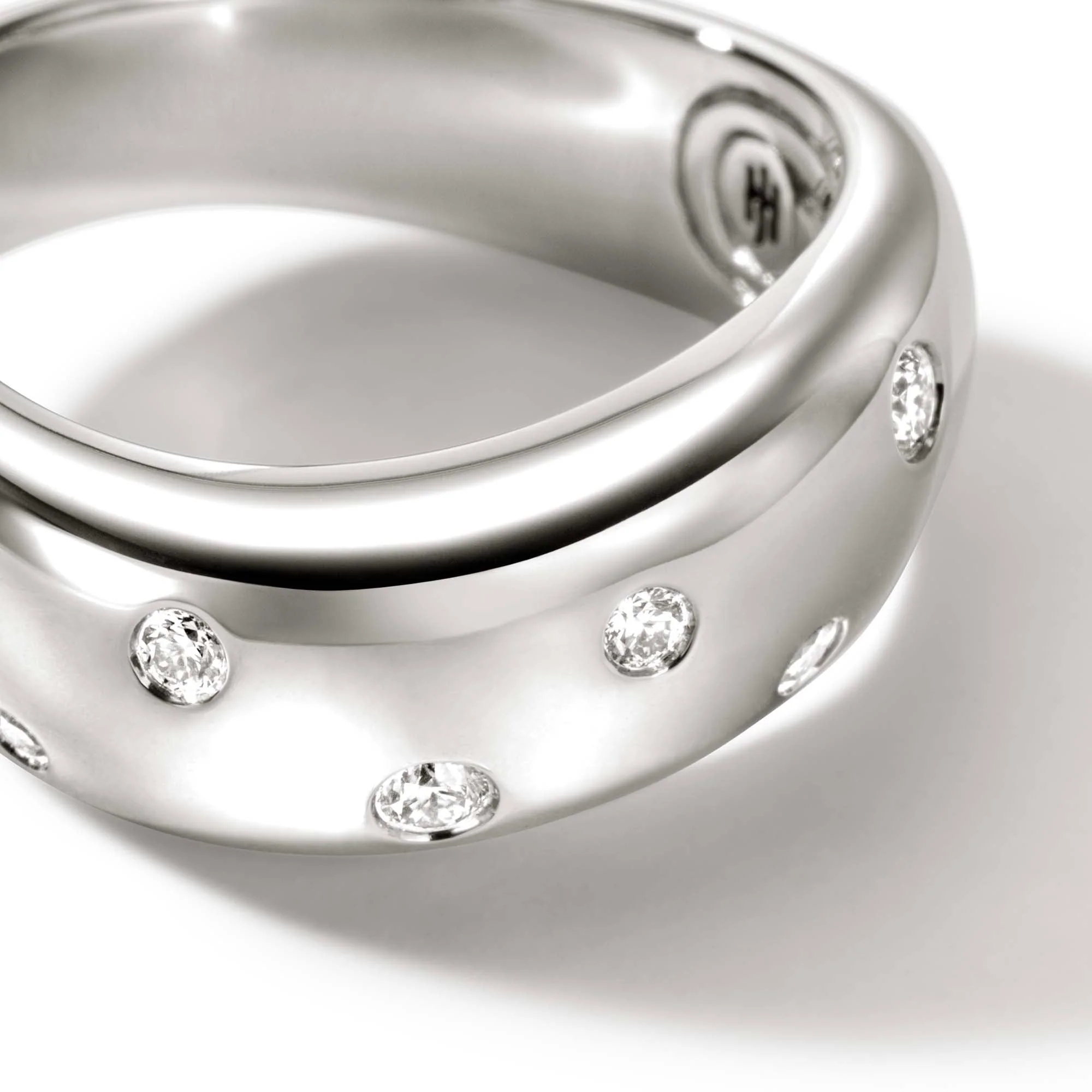 John Hardy Sterling Silver Diamond Surf Ring - Image 2