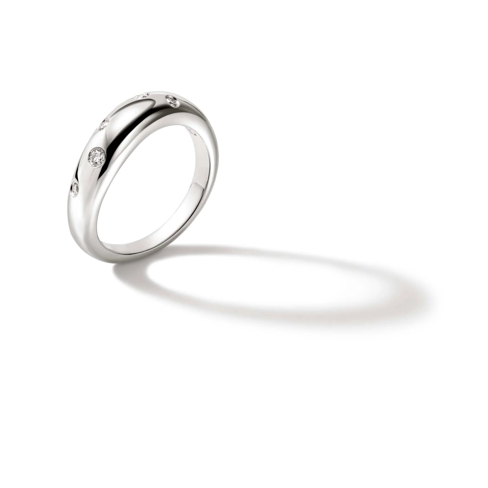 John Hardy Sterling Silver Diamond Surf Ring - Image 3