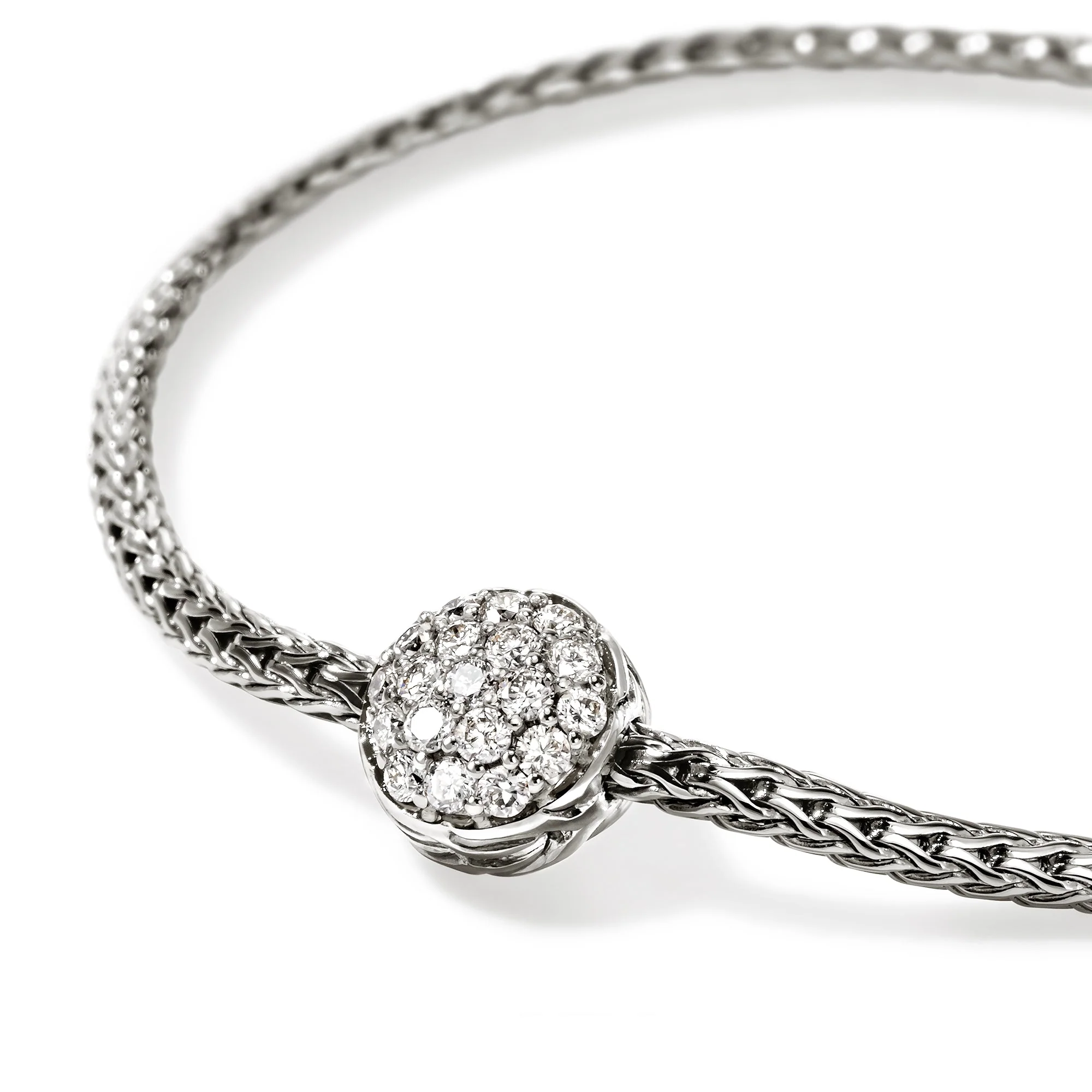 John Hardy Sterling Silver Essential Pavé Diamond Bracelet - Image 3