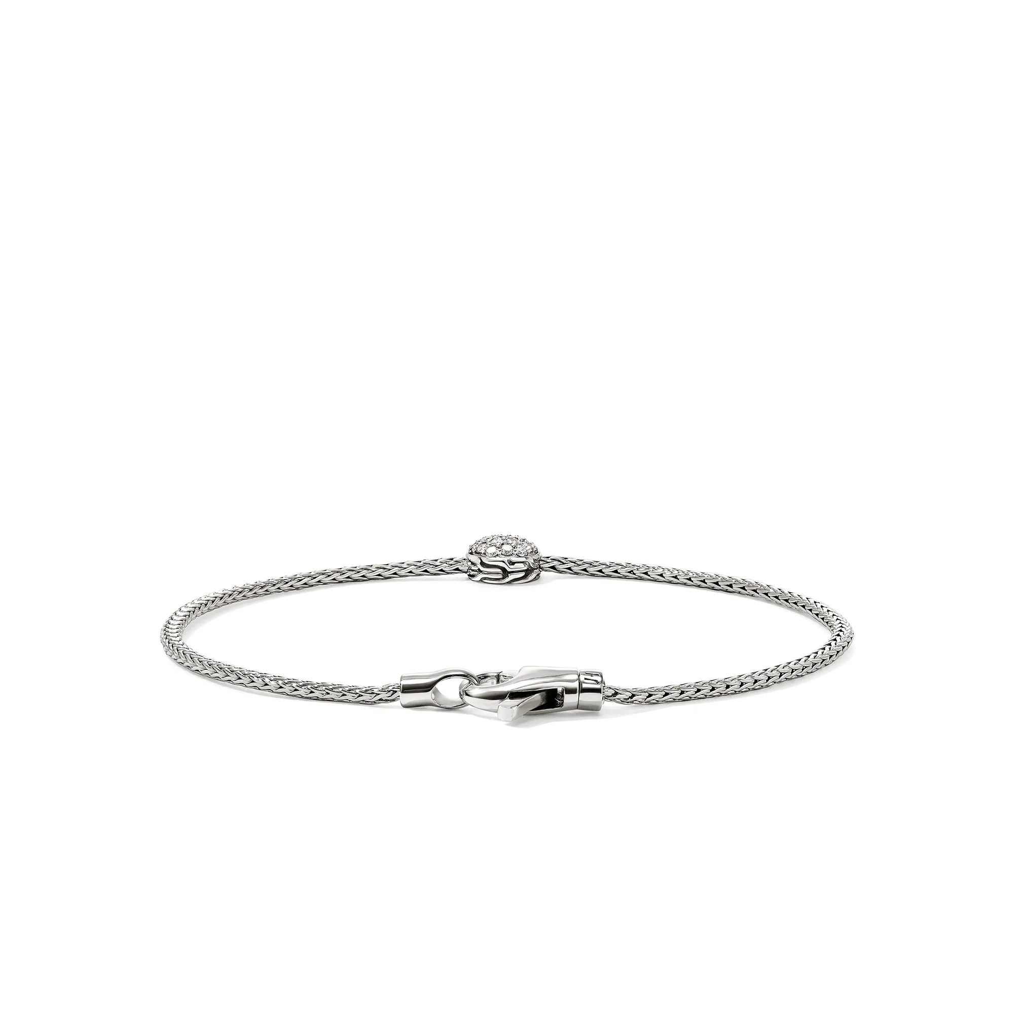 John Hardy Sterling Silver Essential Pavé Diamond Bracelet - Image 4