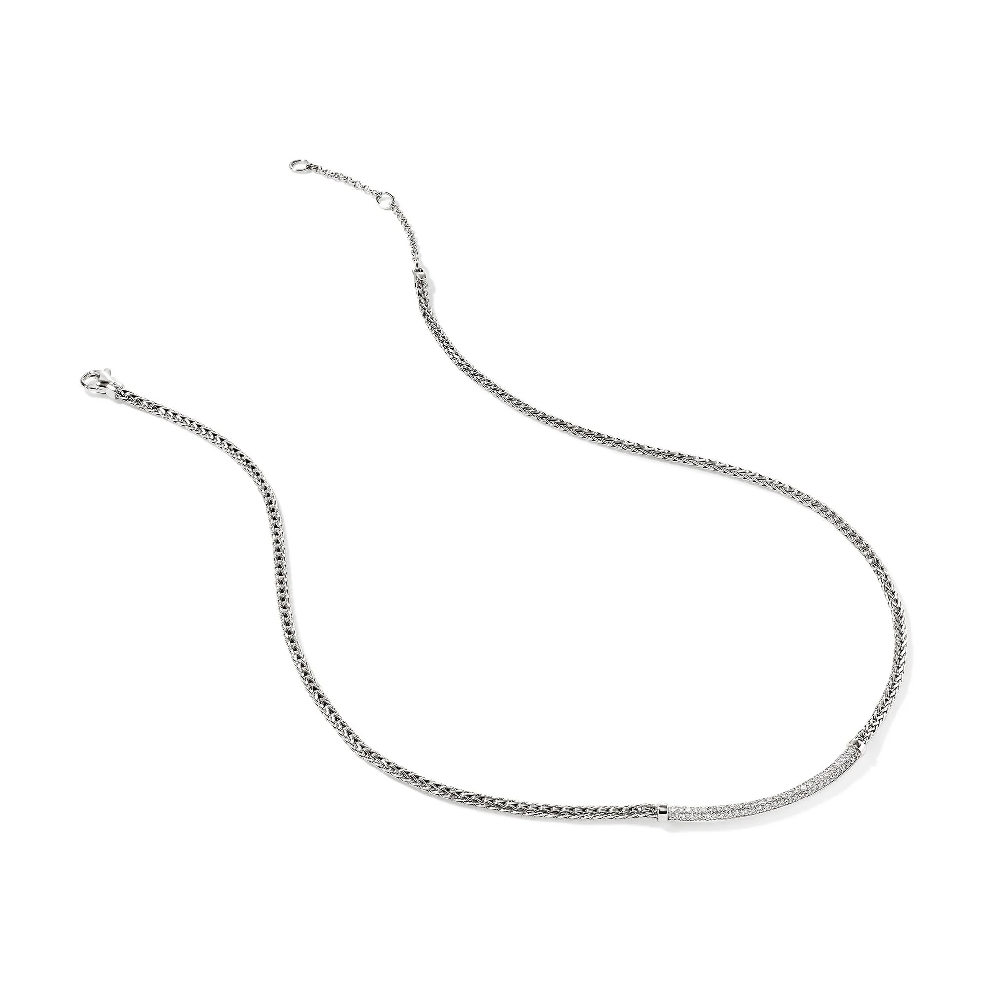 John Hardy Sterling Silver Essential Pavé Diamond Necklace - Image 3