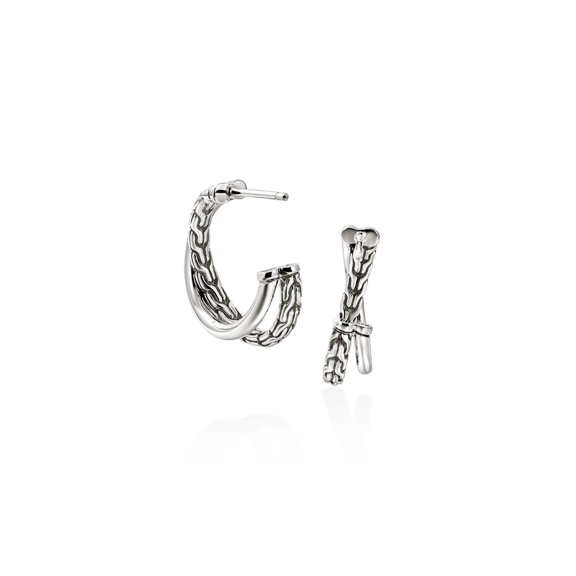 John Hardy Sterling Silver Essentials Crossover Earrings - Image 2