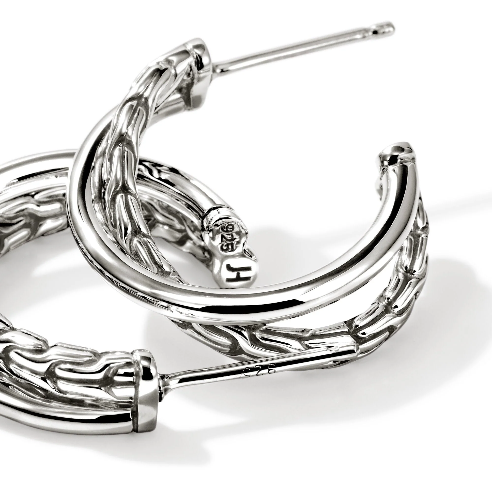 John Hardy Sterling Silver Essentials Crossover Earrings - Image 3