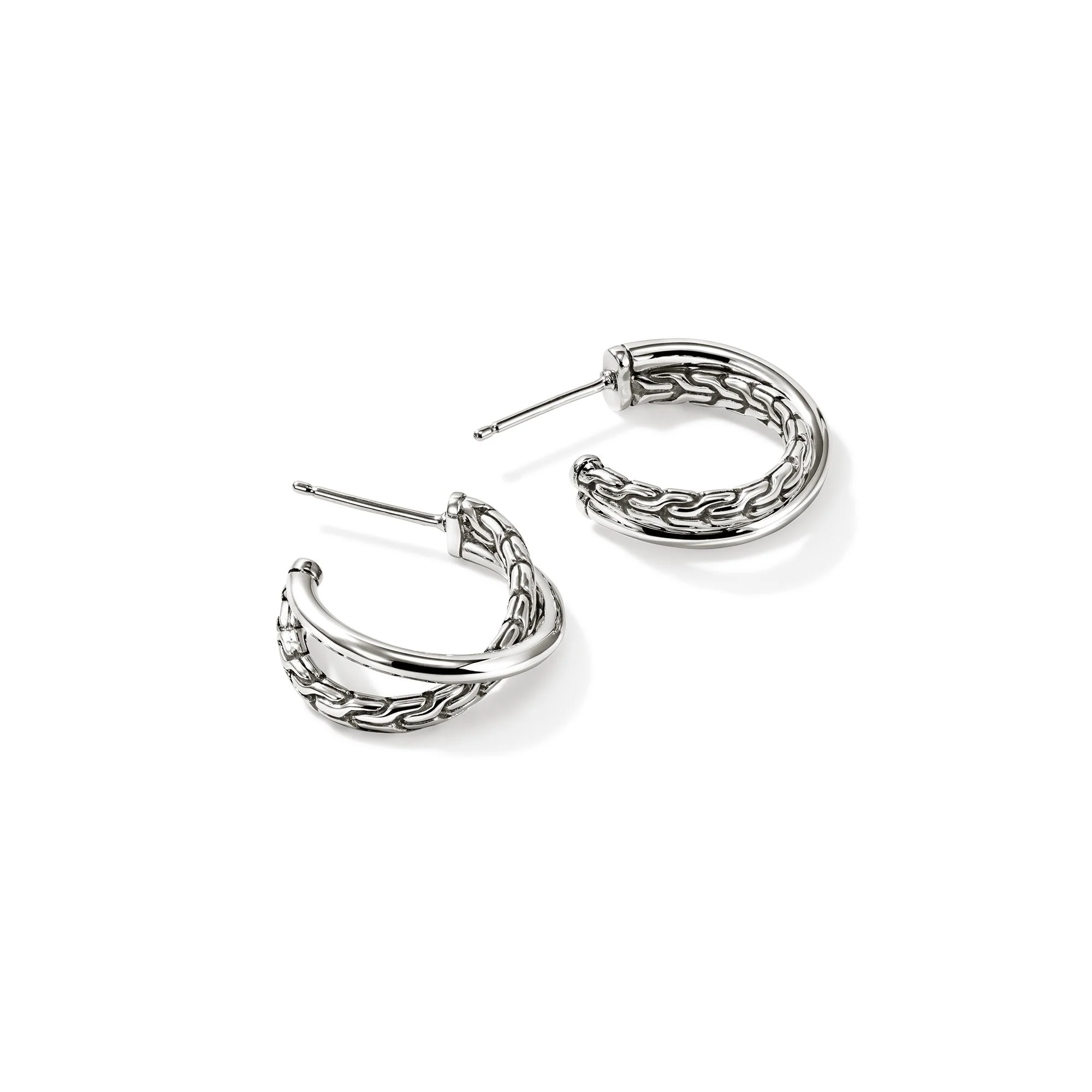 John Hardy Sterling Silver Essentials Crossover Earrings - Image 4