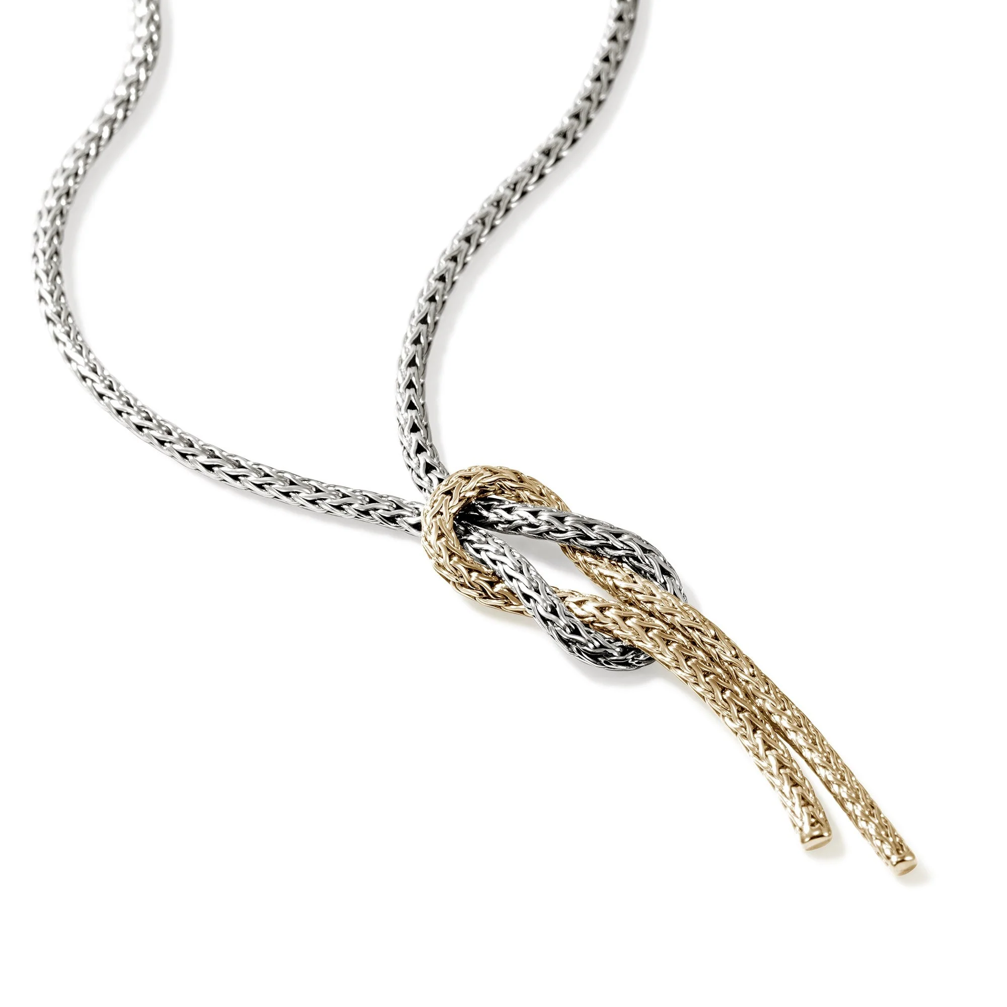 John Hardy Sterling Silver & Gold Love Knot Y Necklace - Image 3