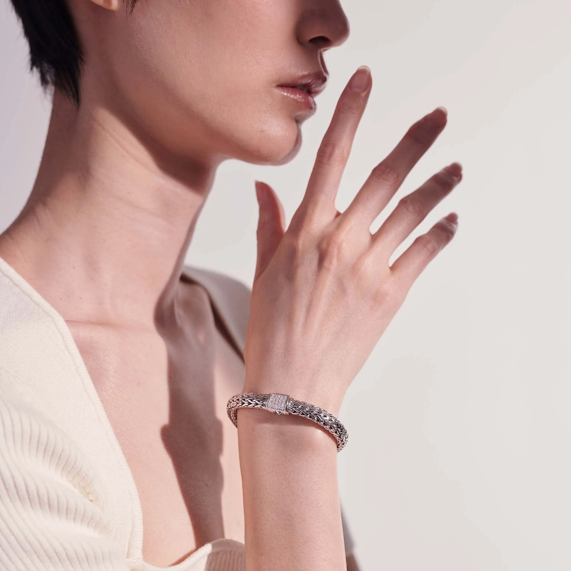 John Hardy Sterling Silver Icon Bracelet With Diamonds - Image 5