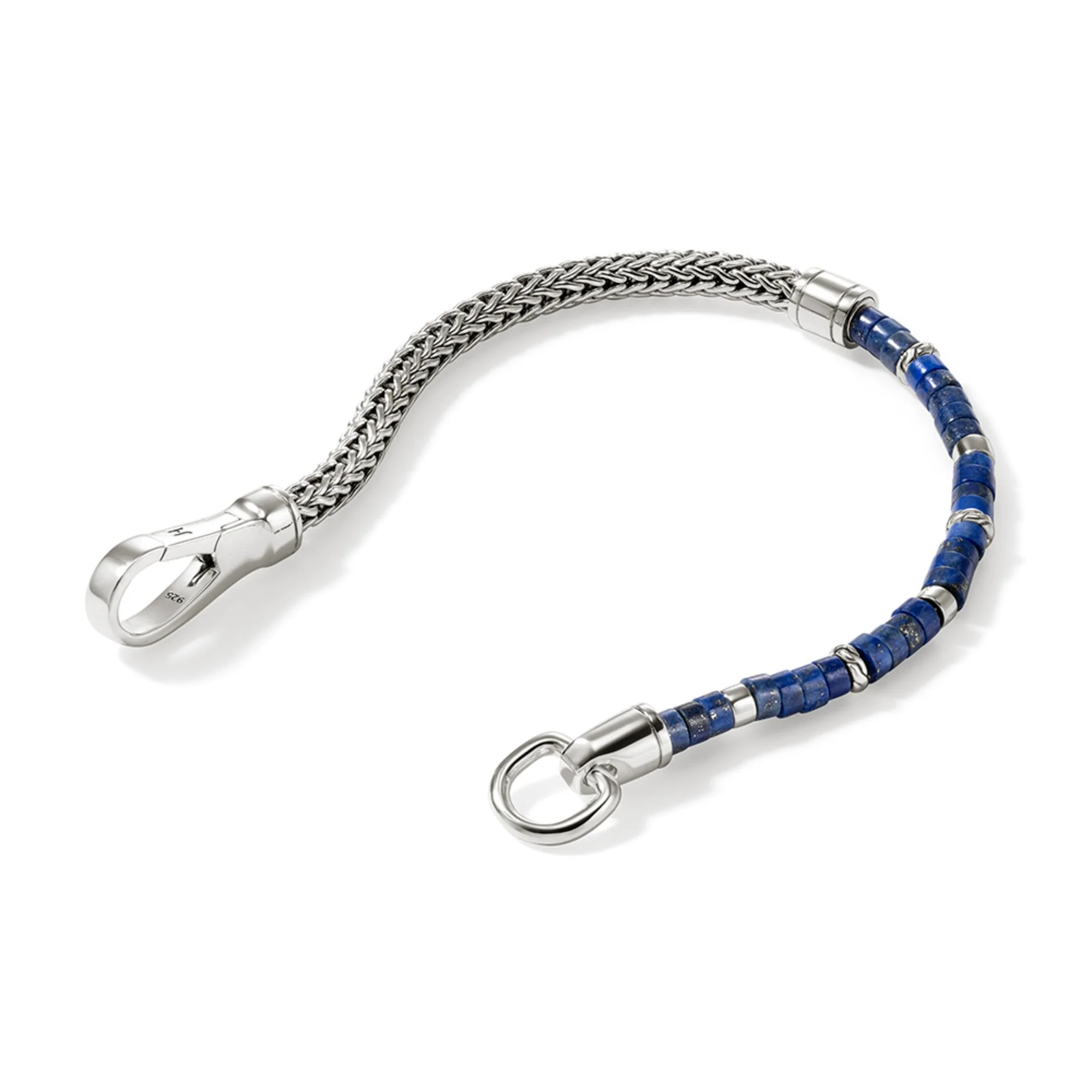 John Hardy Sterling Silver Lapis Lazuli Heishi Chain Bracelet - Image 3