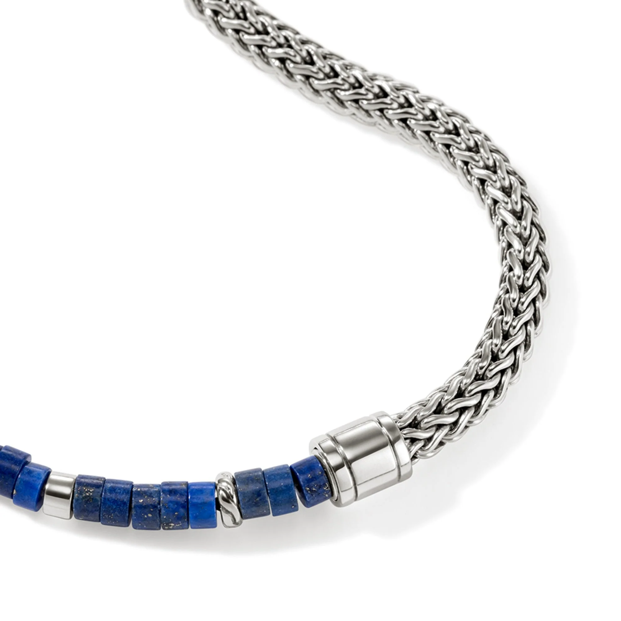 John Hardy Sterling Silver Lapis Lazuli Heishi Chain Bracelet - Image 4
