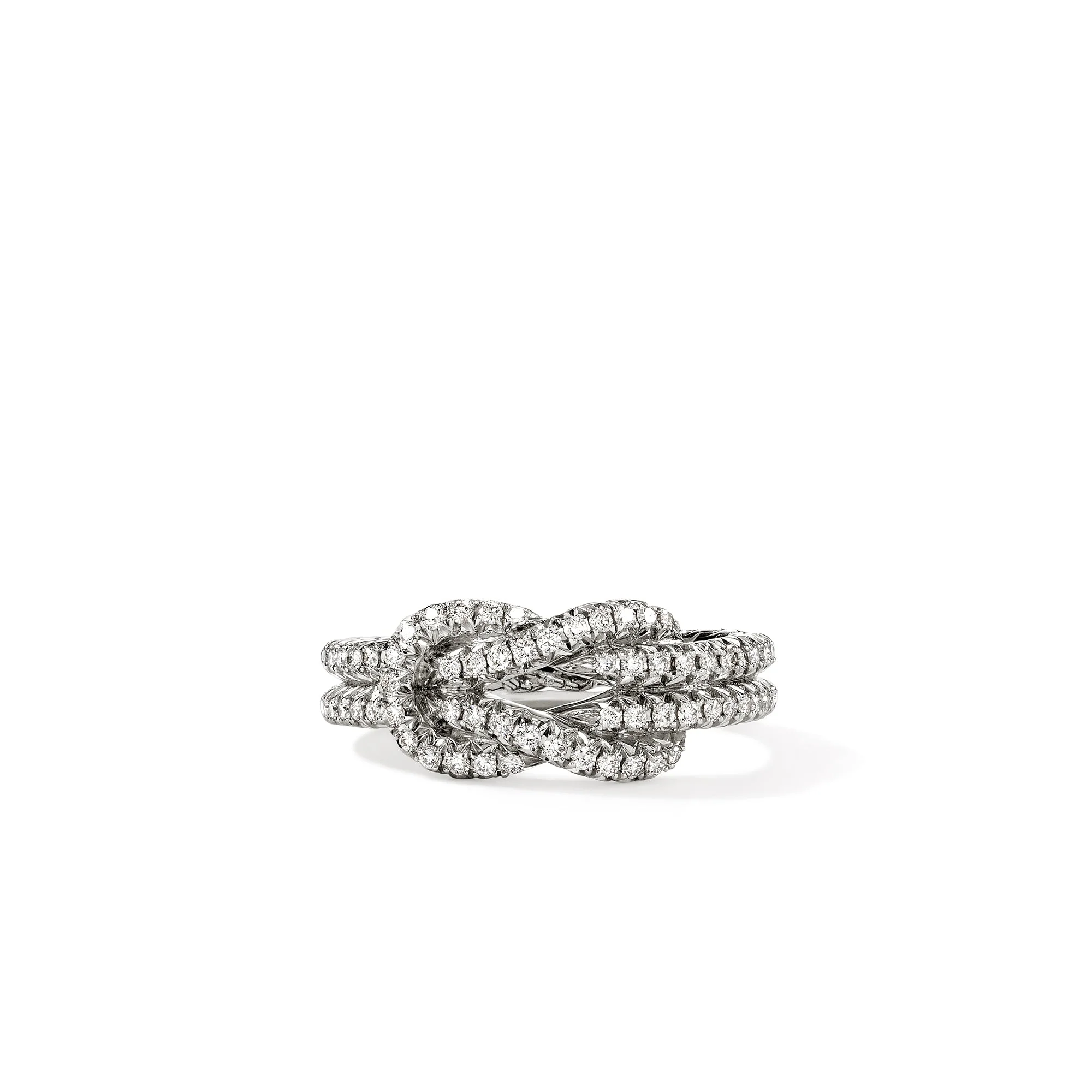 John Hardy Sterling Silver Love Knot Diamond Ring
