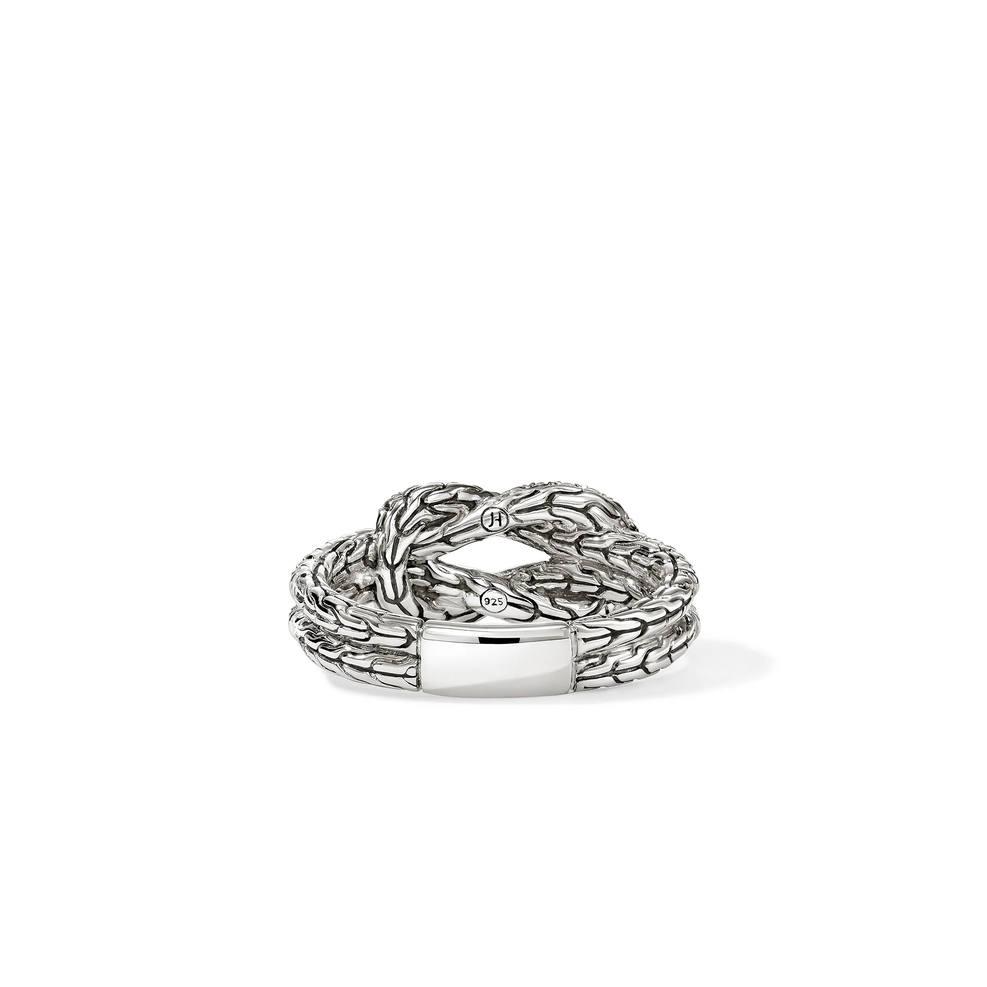 John Hardy Sterling Silver Love Knot Diamond Ring - Image 3