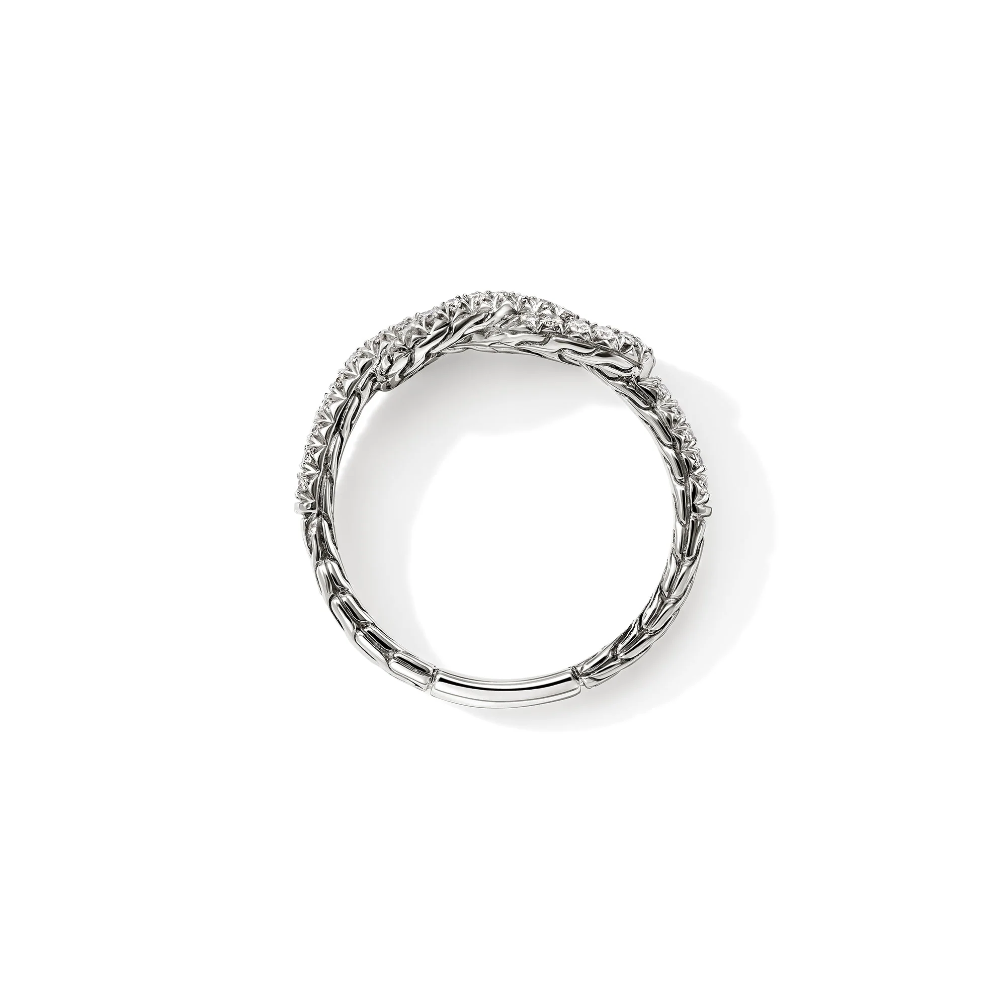 John Hardy Sterling Silver Love Knot Diamond Ring - Image 4