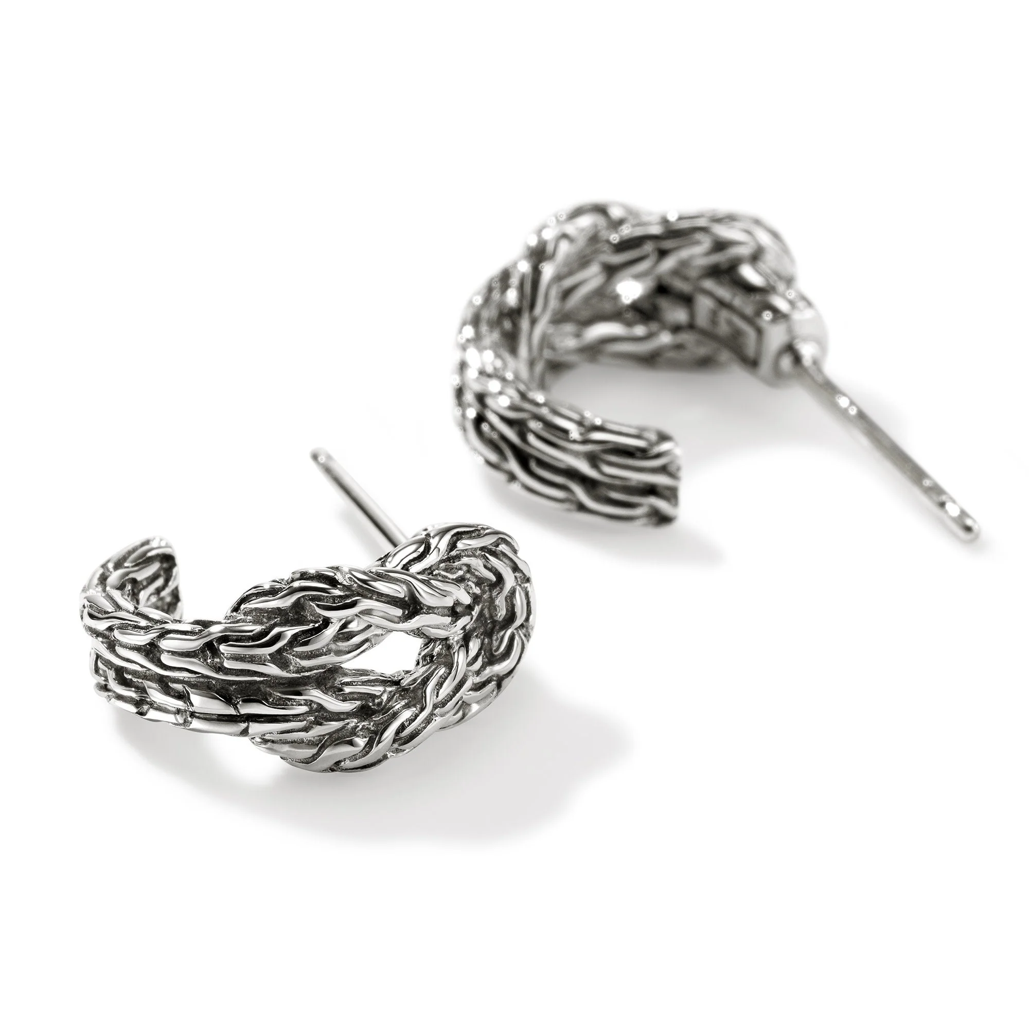 John Hardy Sterling Silver Love Knot Hoop Earring - Image 2