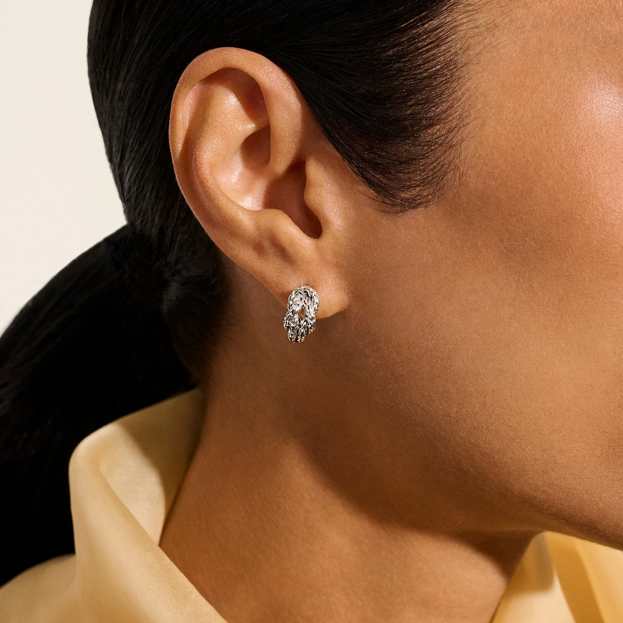 John Hardy Sterling Silver Love Knot Hoop Earring - Image 5