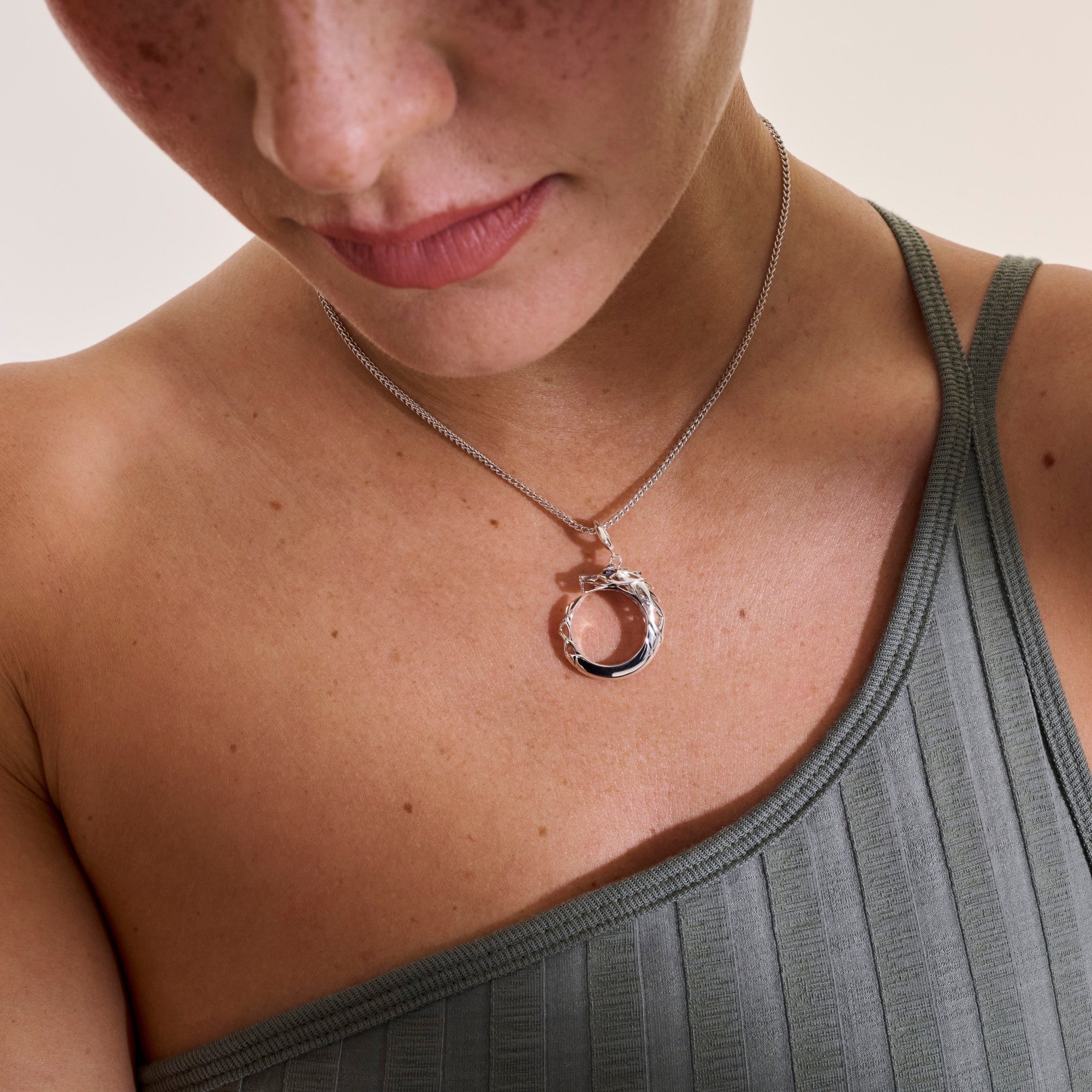 John Hardy Sterling Silver Naga Pendant Necklace - Image 4