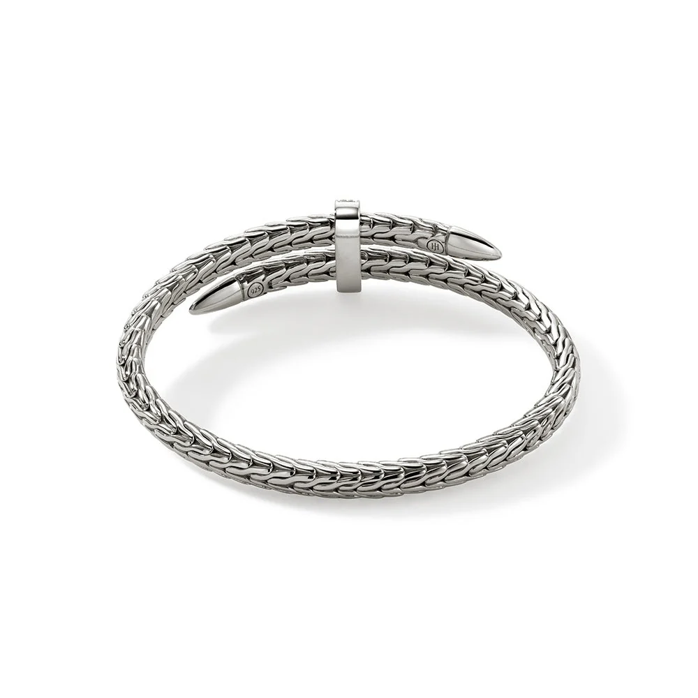 John Hardy Sterling Silver Spear Flex Cuff Diamond Bracelet - Image 2