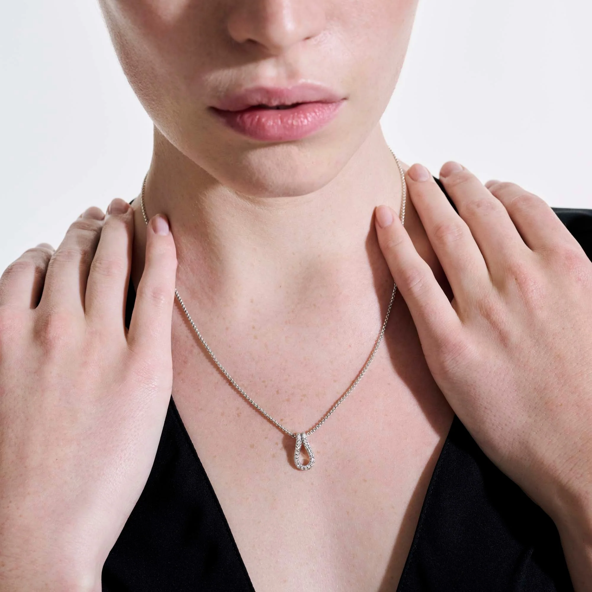 John Hardy Sterling Silver Surf Diamond Pendant Necklace - Image 5