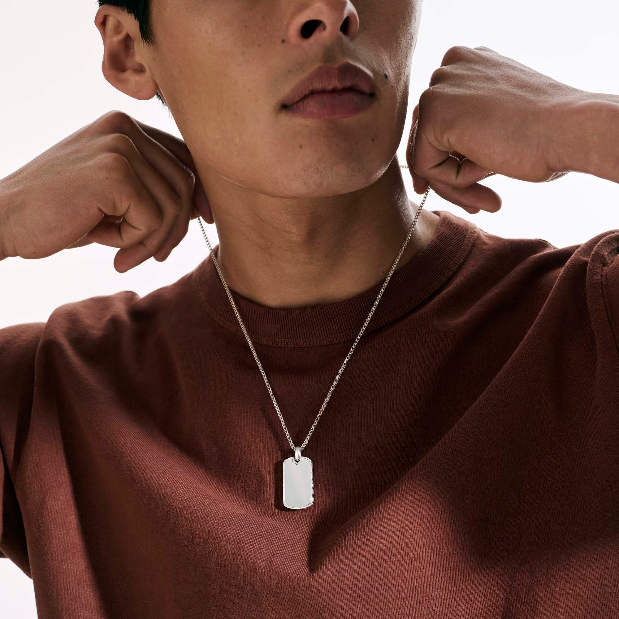 John Hardy Sterling Silver Tag Pendant Necklace - Image 5