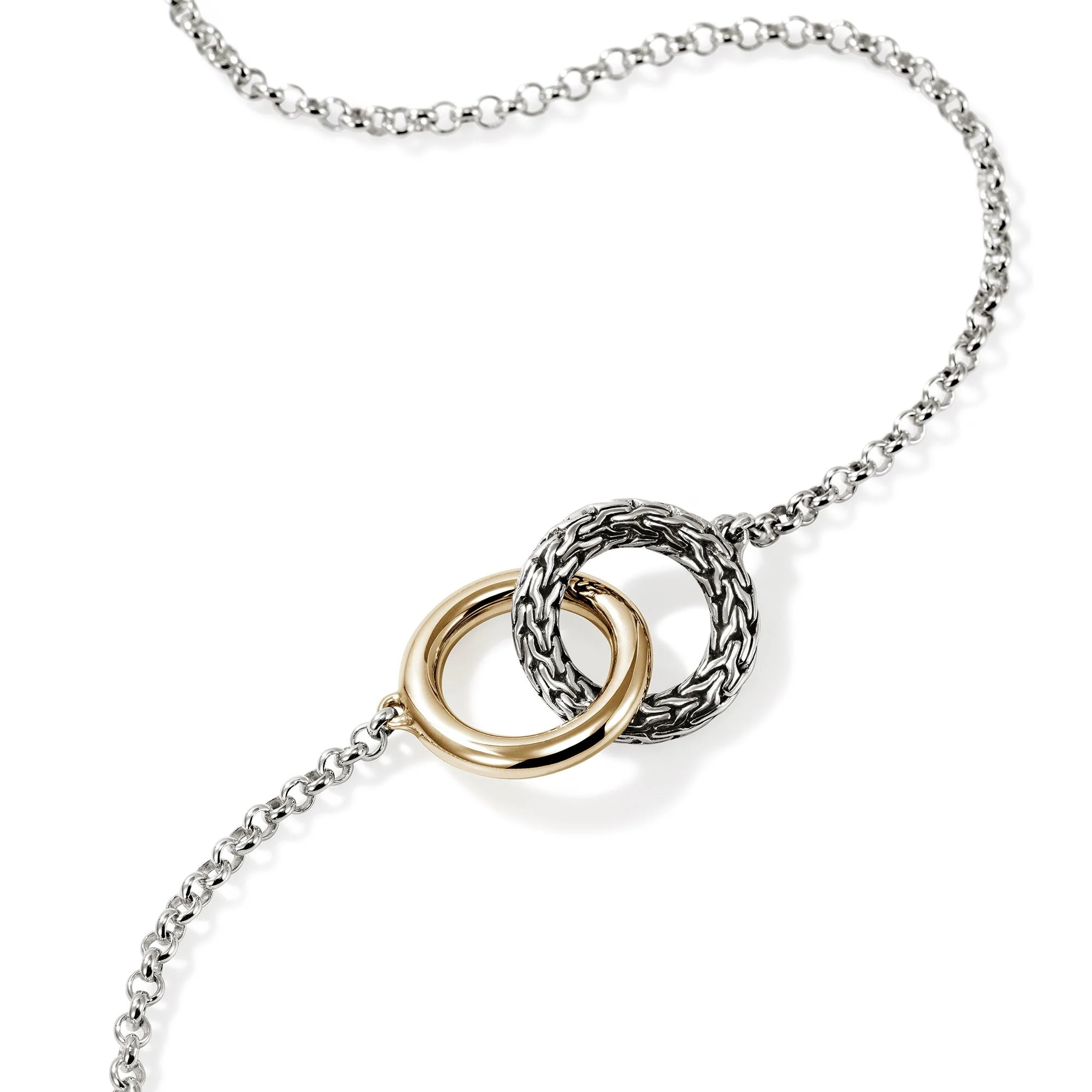 John Hardy Sterling Silver & Yellow Gold Essential Linked Necklace - Image 2
