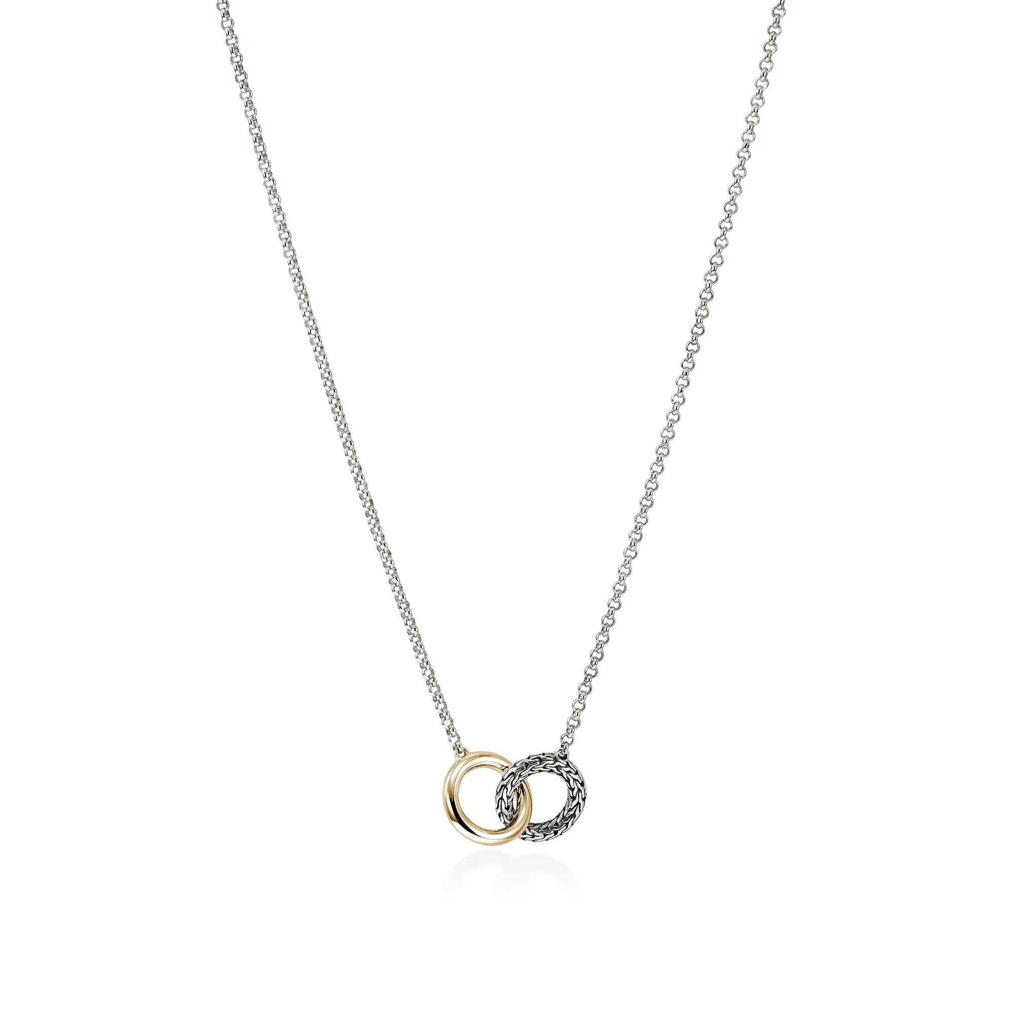 John Hardy Sterling Silver & Yellow Gold Essential Linked Necklace - Image 4