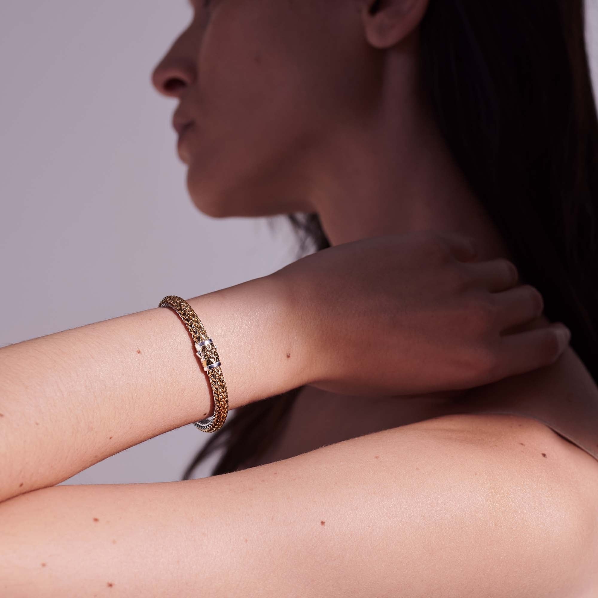 John Hardy Sterling Silver & Yellow Gold Karat Reverable Icon Bracelet - Image 5