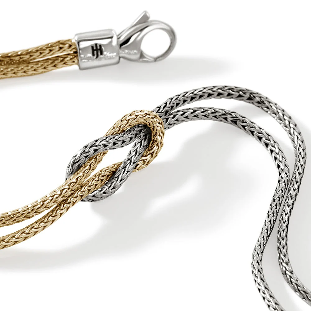 John Hardy Sterling Silver & Yellow Gold Love Knot Bracelet - Image 4