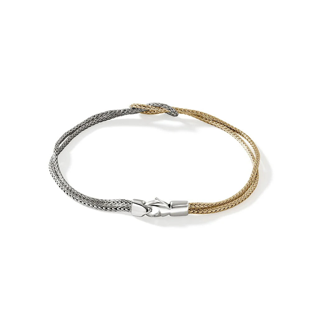 John Hardy Sterling Silver & Yellow Gold Love Knot Bracelet - Image 2