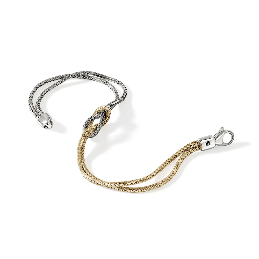 John Hardy Sterling Silver & Yellow Gold Love Knot Bracelet - Image 3