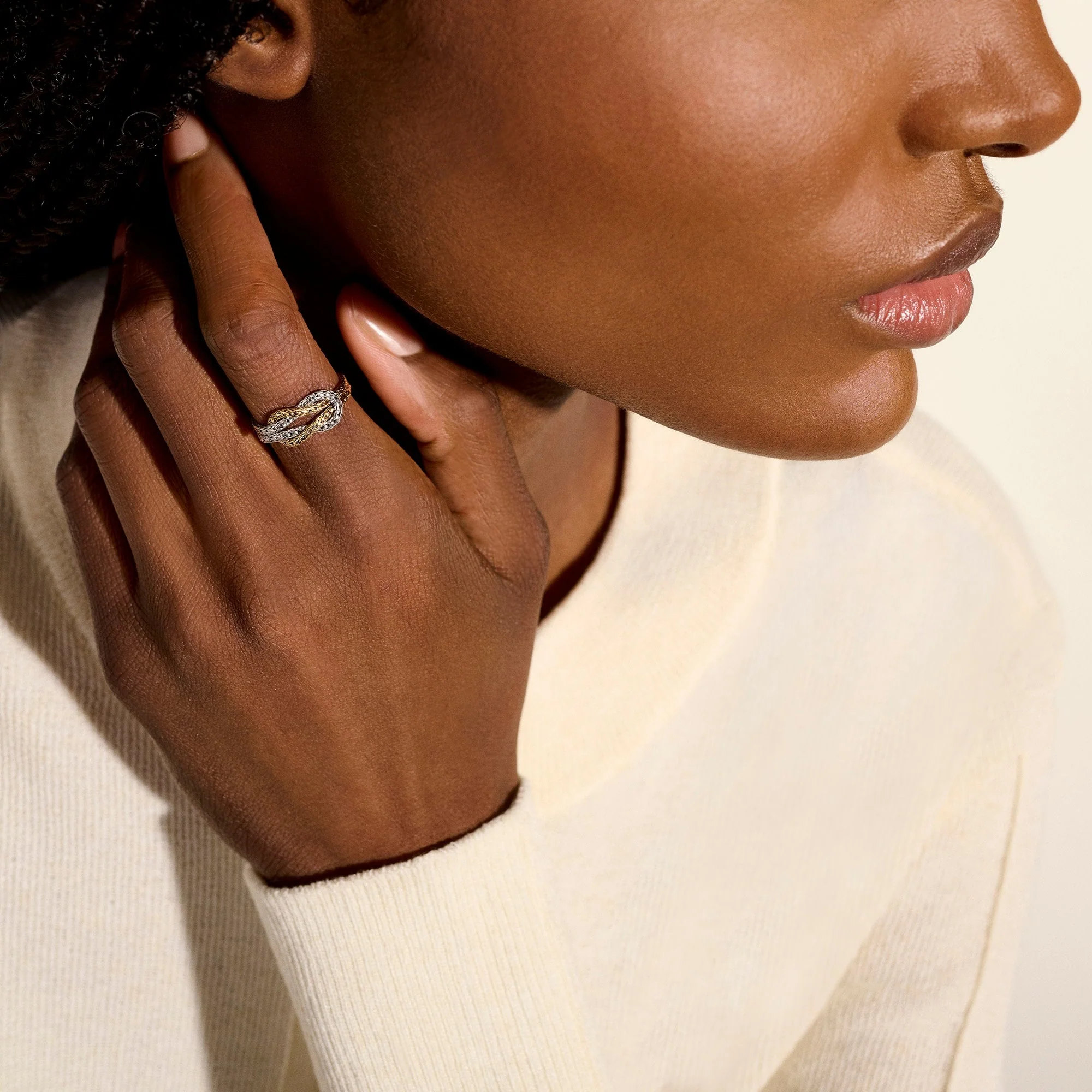 John Hardy Sterling Silver & Yellow Gold Love Knot Ring - Image 5