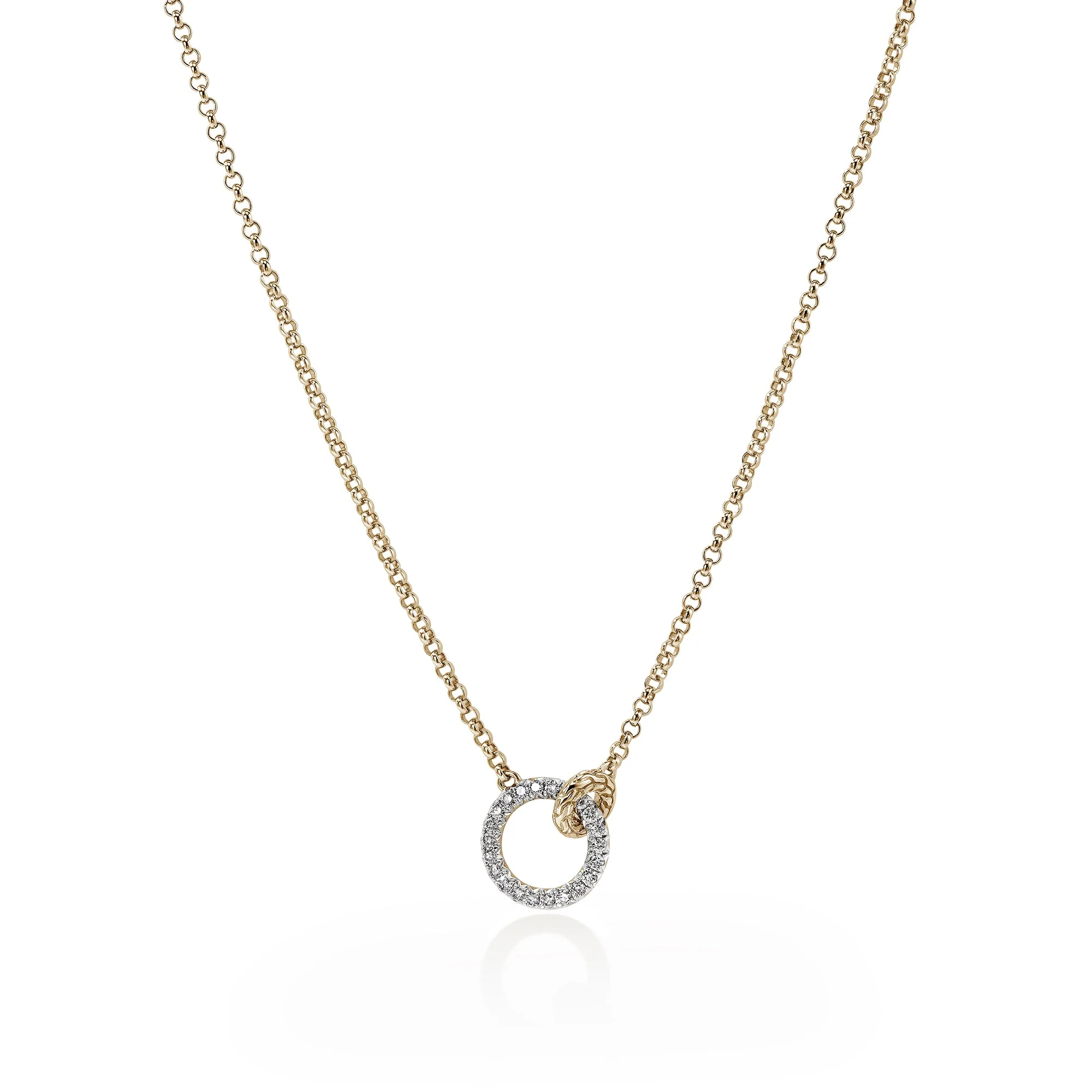 John Hardy Yellow Gold Essential Pavé Necklace