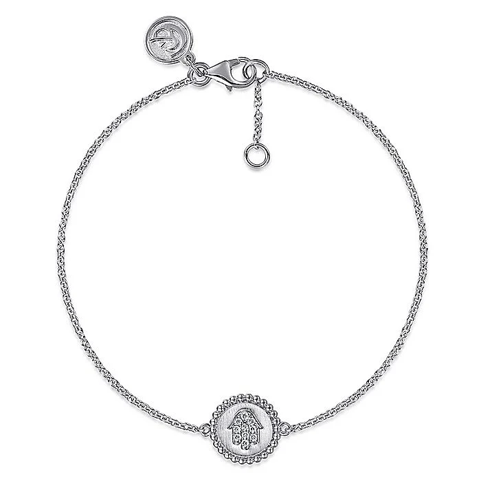 Ladies Gabriel & Co. Sterling Silver Diamond Bujukan Hand of God Bracelet