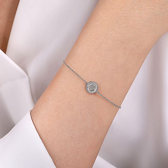 Ladies Gabriel & Co. Sterling Silver Diamond Bujukan Hand of God Bracelet - Image 3