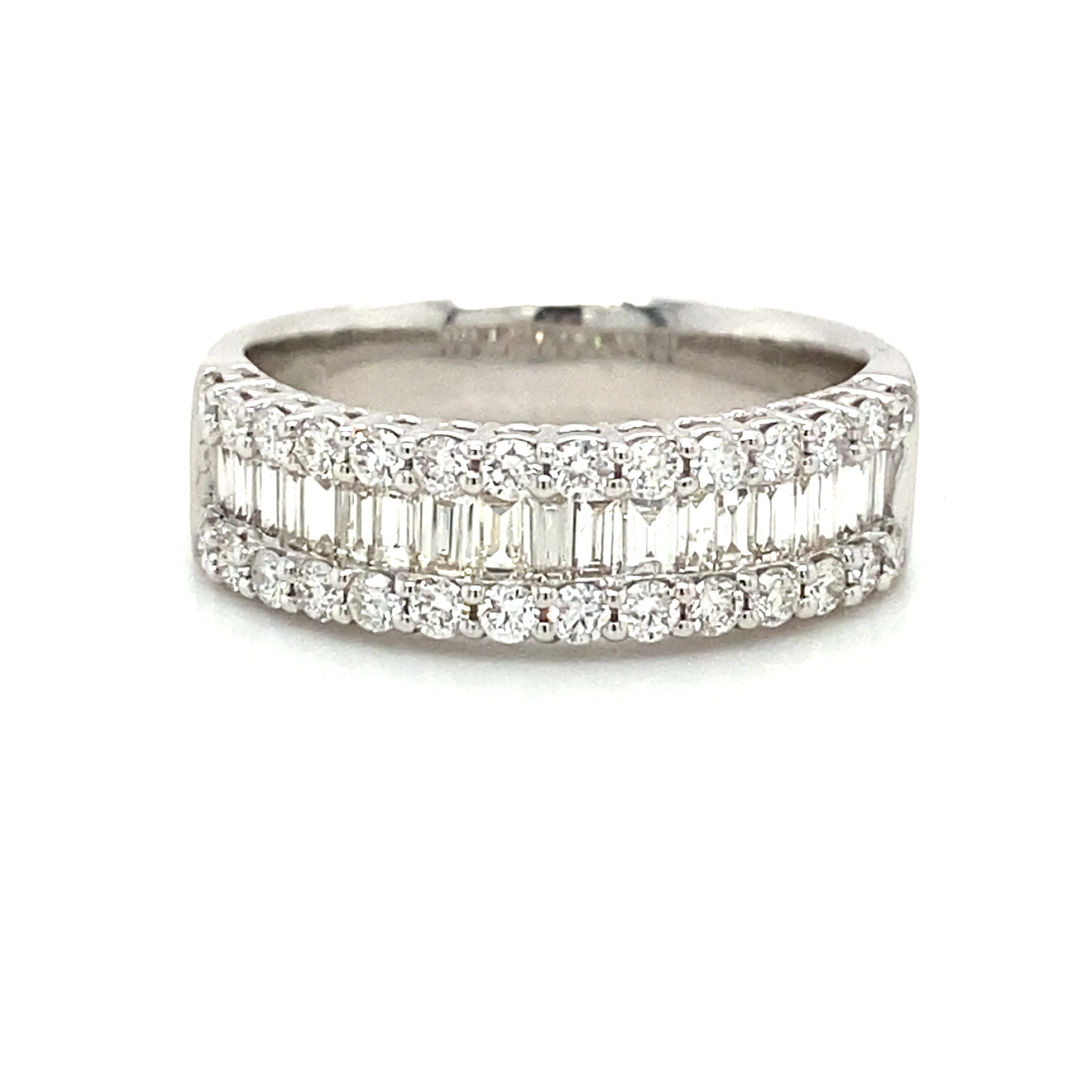Ladies White Gold Baguette Diamond Band