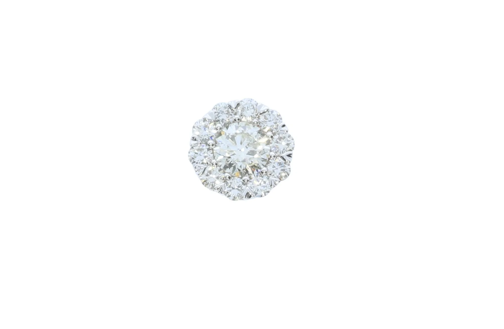 Ladies White Gold Diamond Halo Pendant