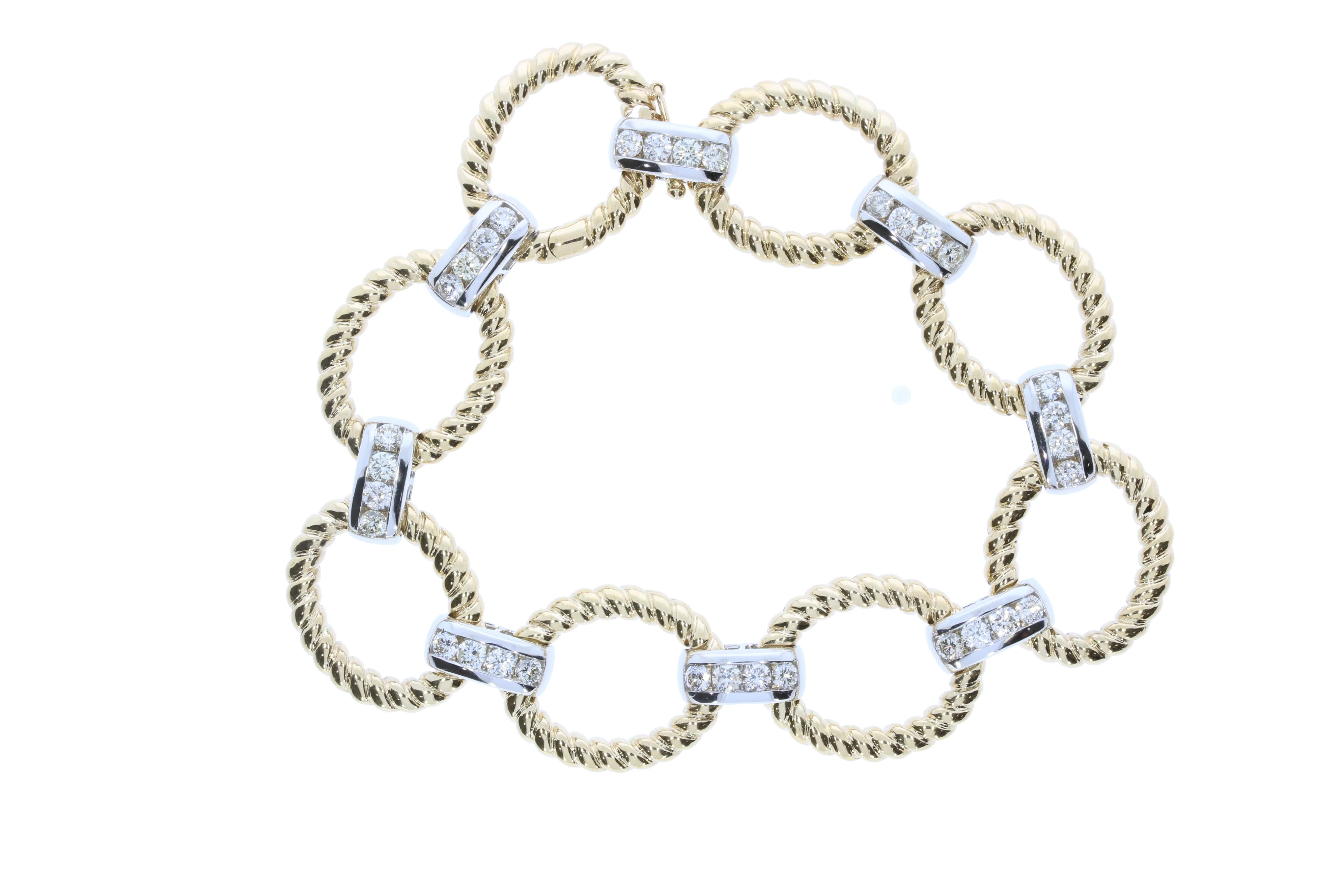 Ladies Yellow & White Gold Diiamond Bracelet