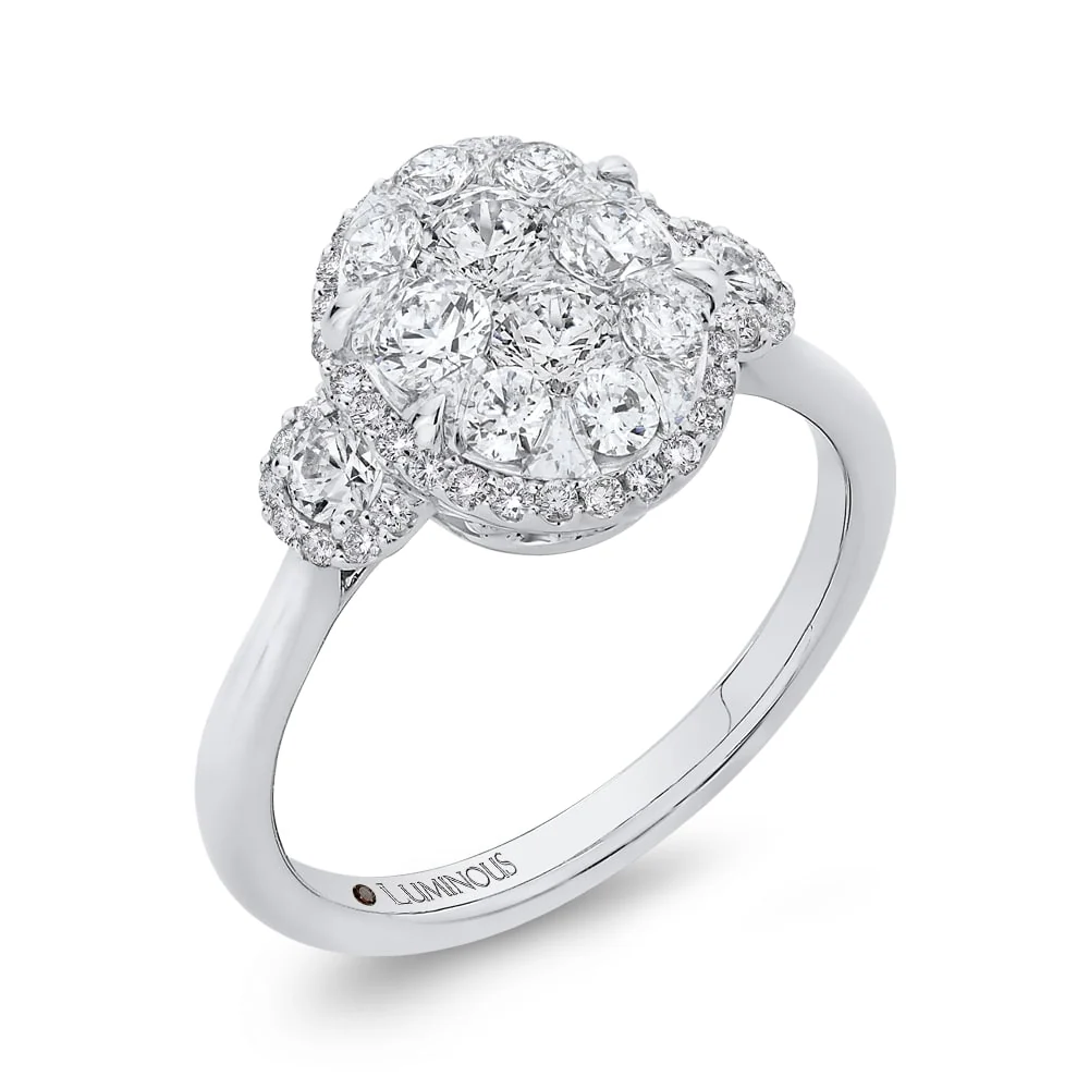 Luminous White Gold Oval Halo Engagement Ring - Image 2